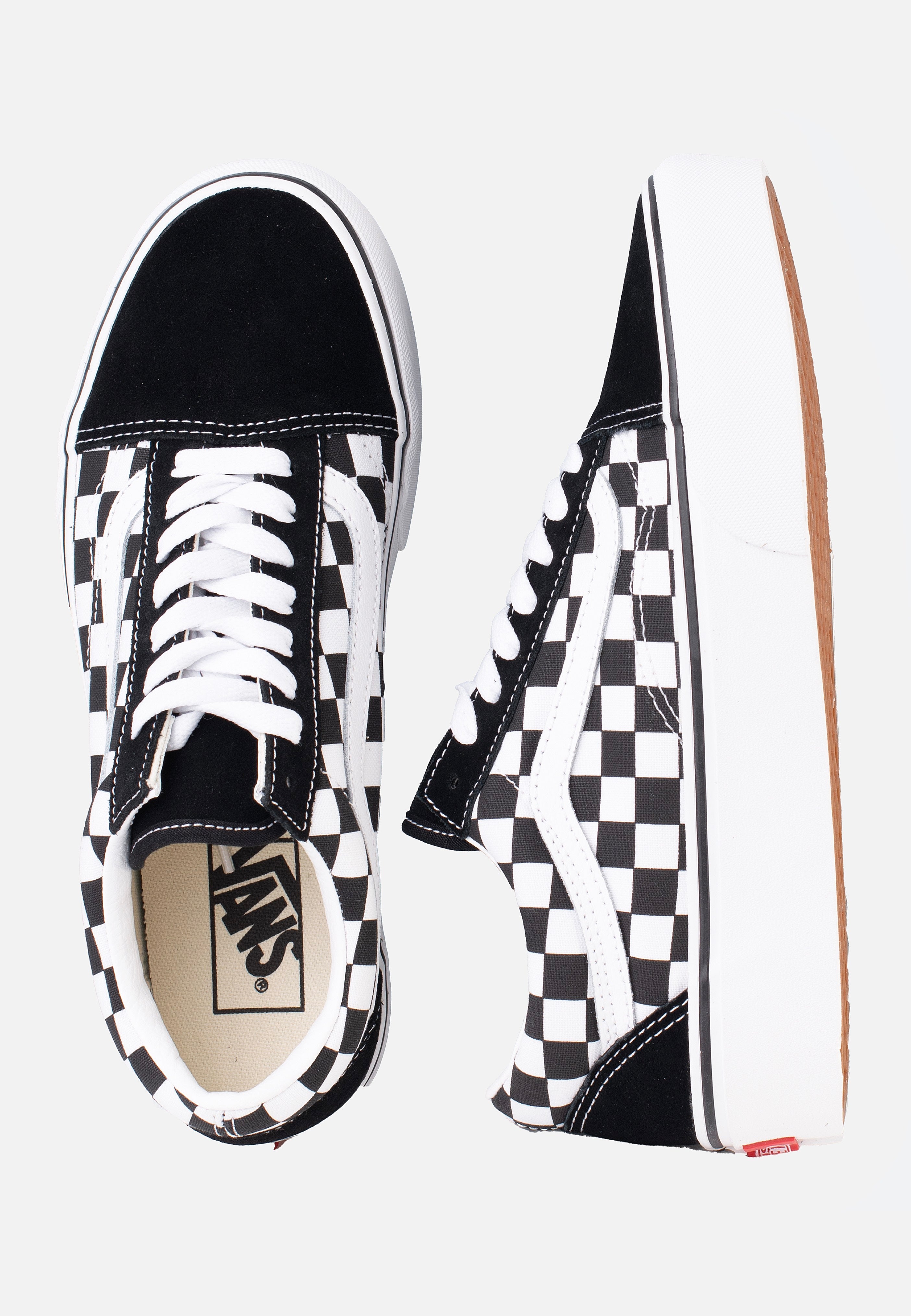 Vans - Old Skool Platform Checkerboard Black/True White - Girl Shoes | Women-Image