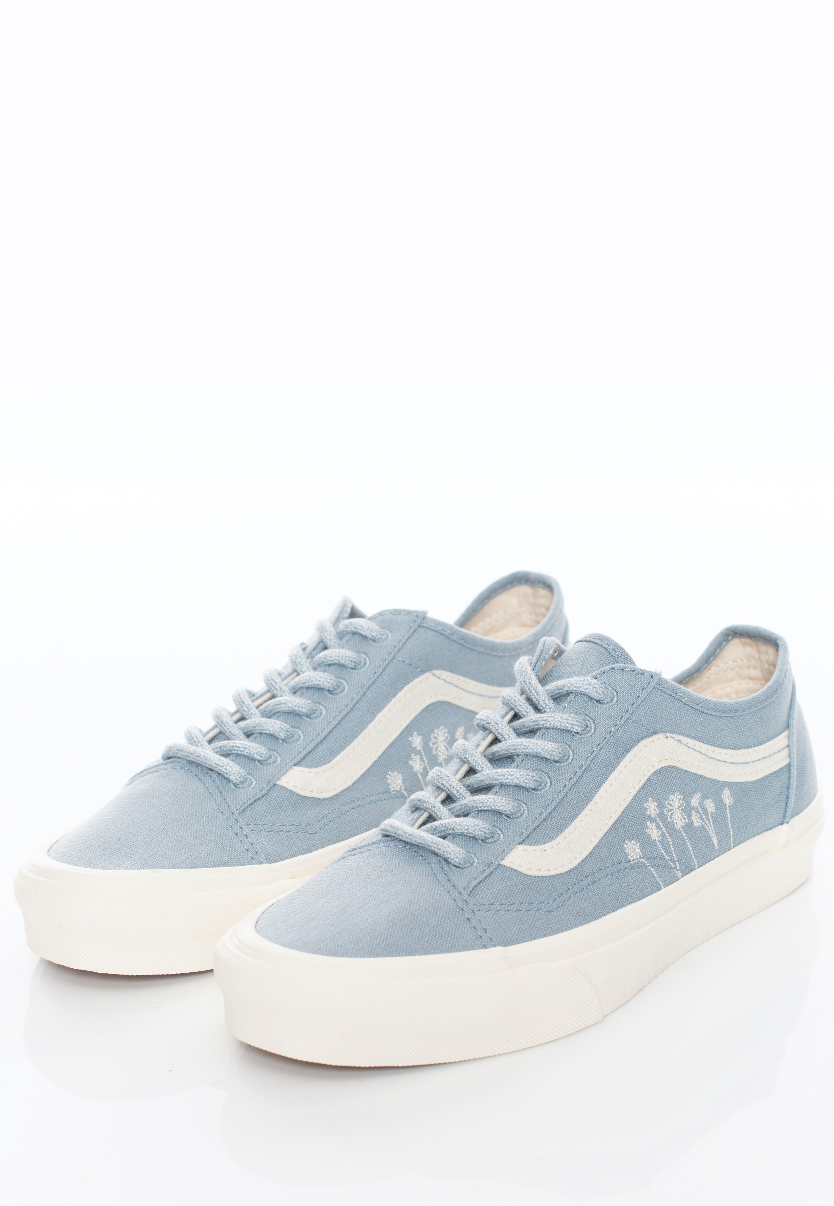 Vans - Old Skool Tapered Eco Theory Embroidered Flowers Ashley Blue - Girl Shoes | Women-Image