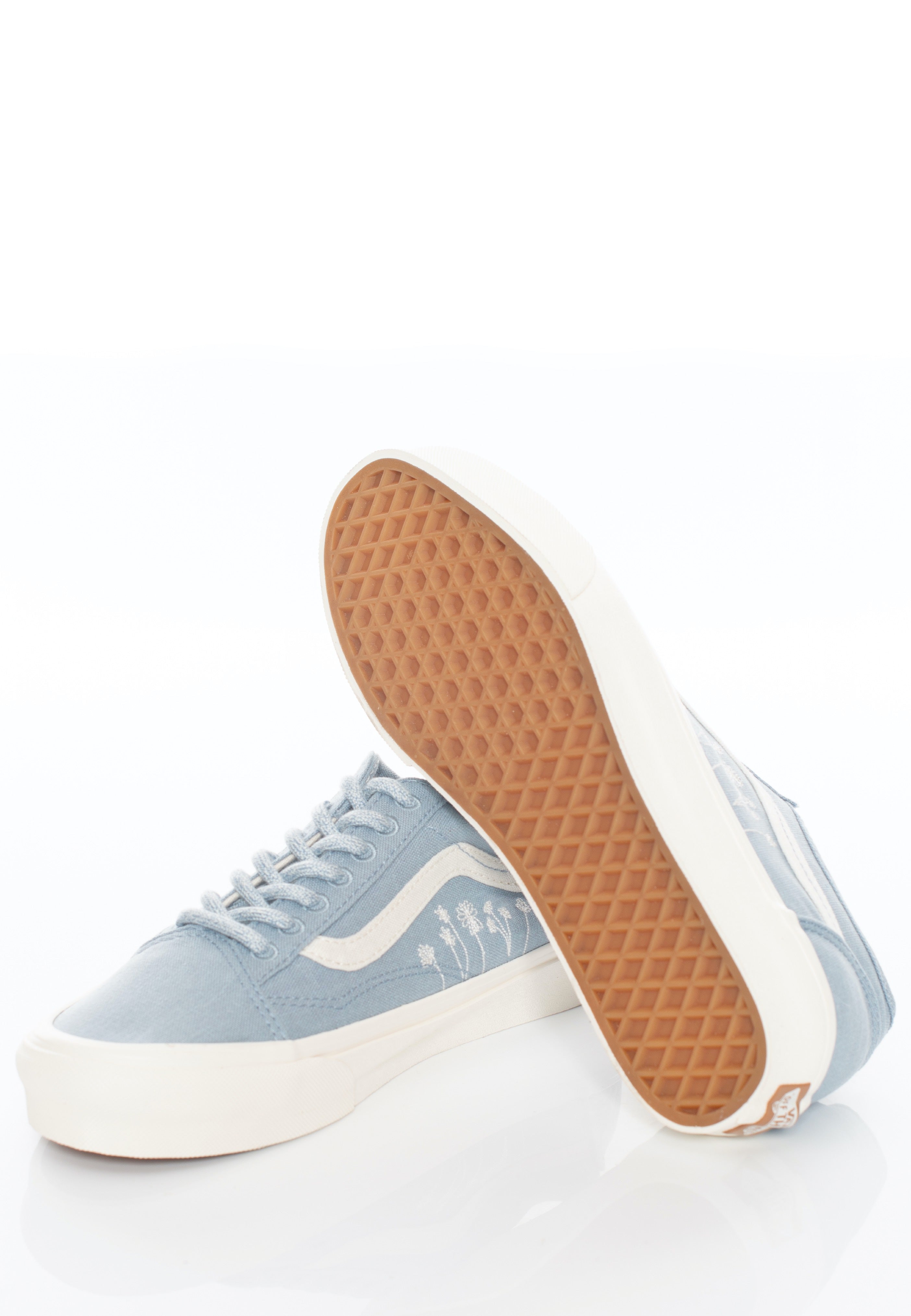 Vans - Old Skool Tapered Eco Theory Embroidered Flowers Ashley Blue - Girl Shoes | Women-Image