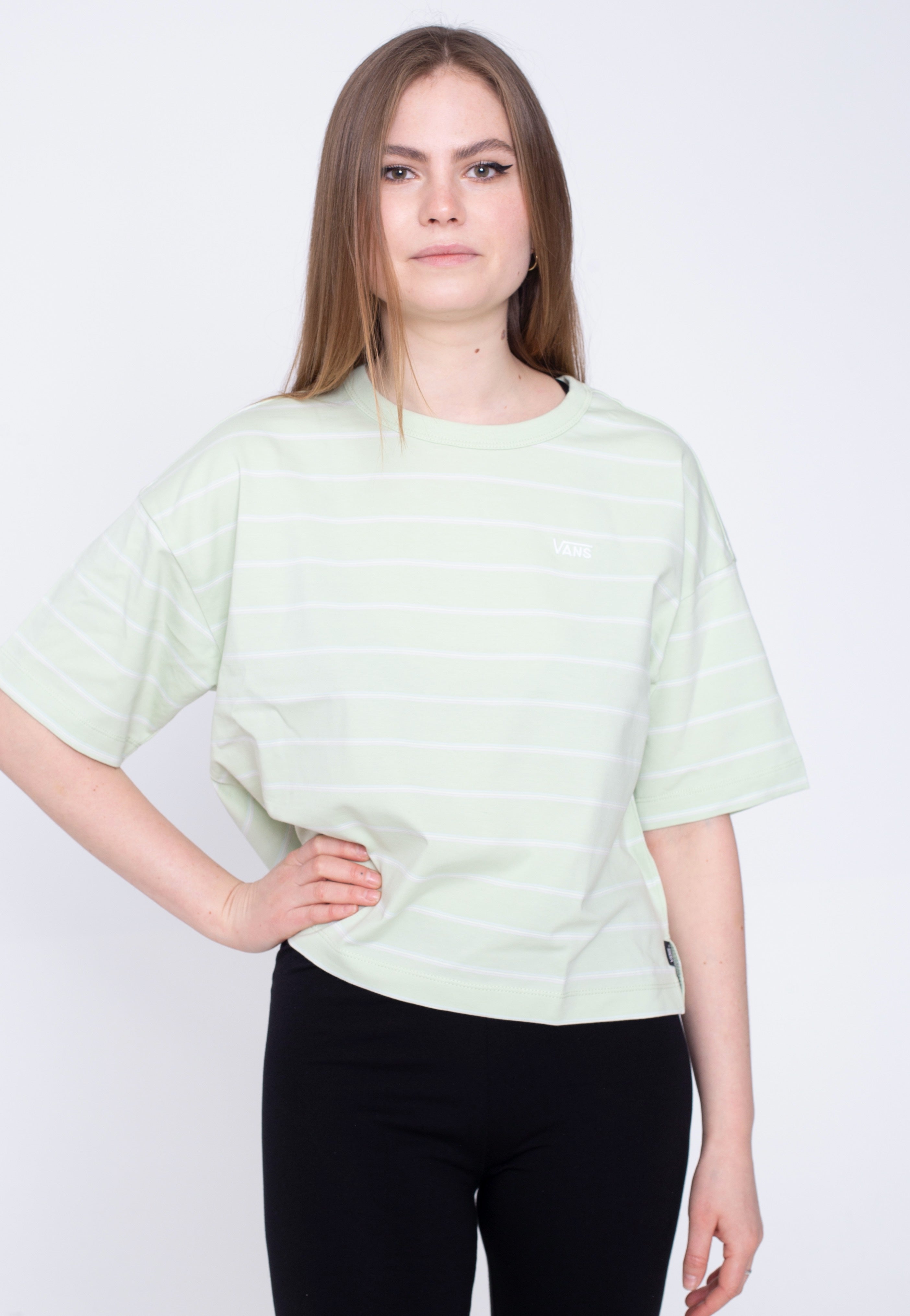 Vans - Time Off Stripe Top Celadon Green - T-Shirt | Women-Image