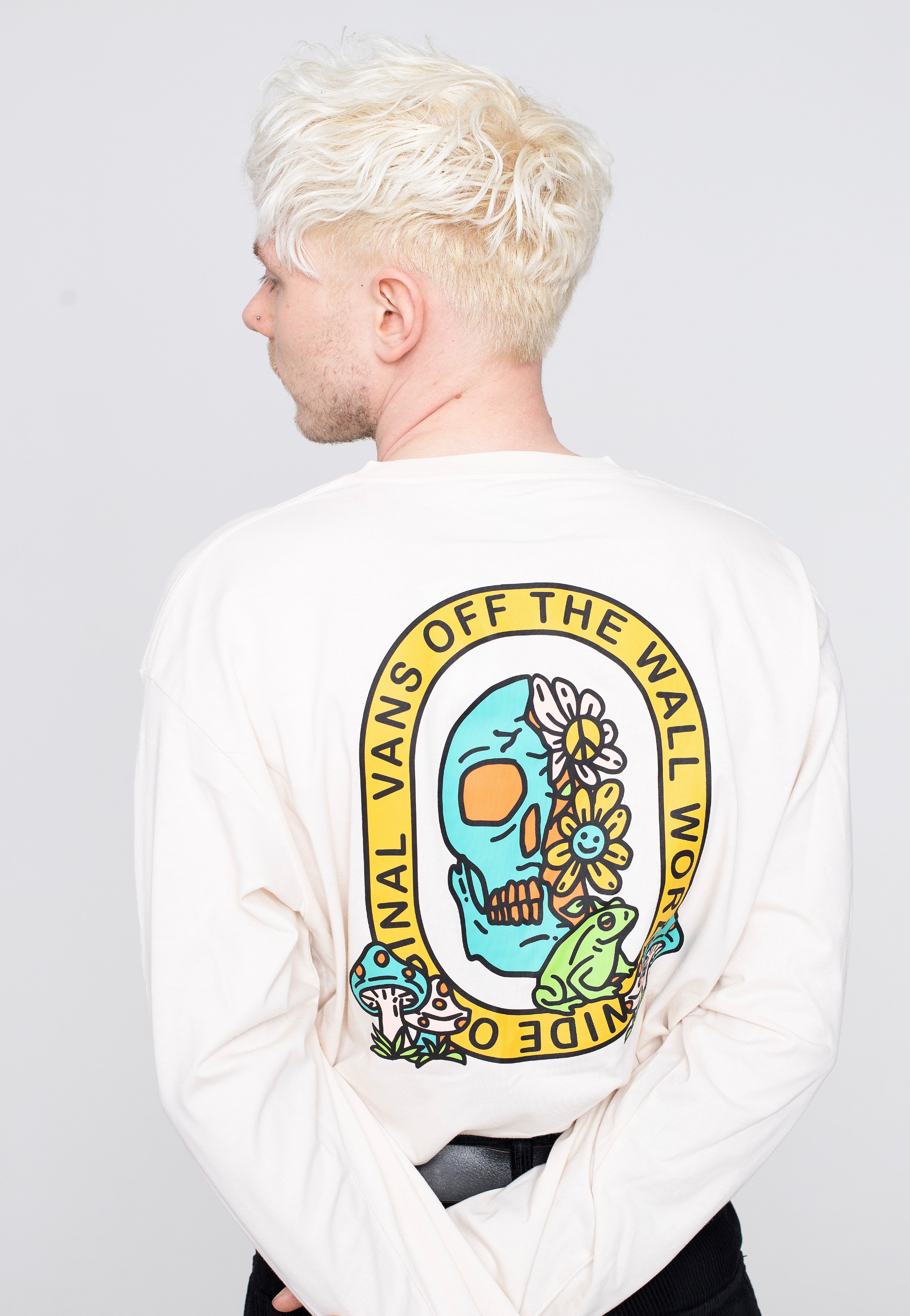 Vans - Trippy Skull Antique White - Longsleeve | Men-Image