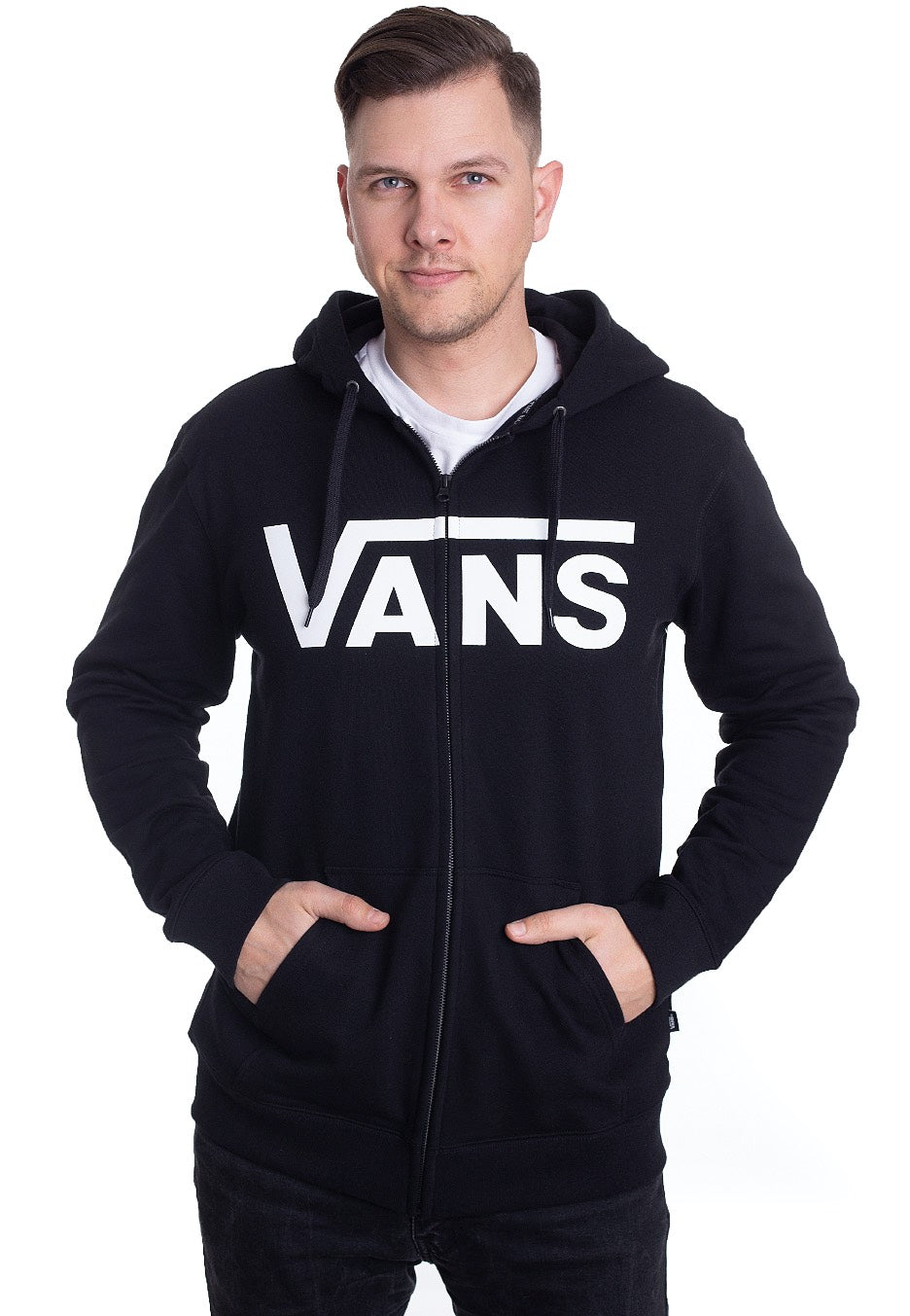 Vans - Vans Classic Zip Hoodie II Black/White - Zipper | Men-Image