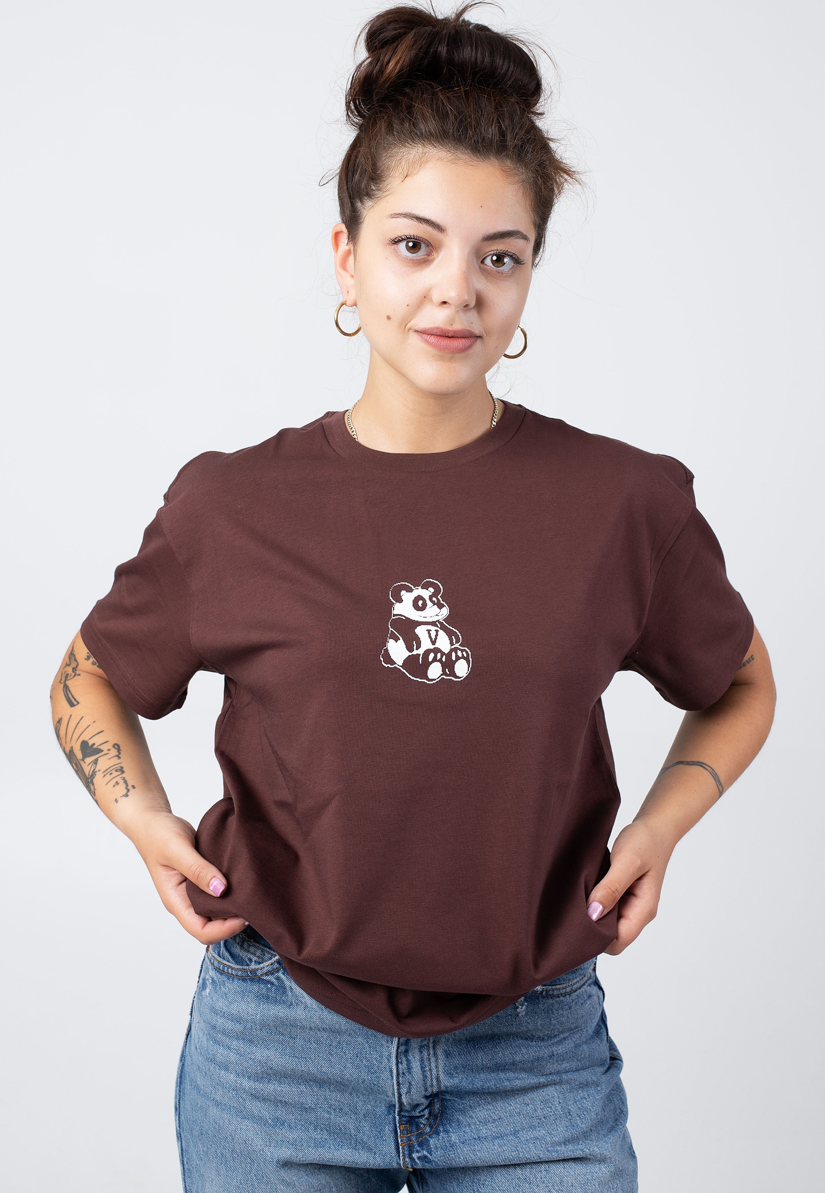 Vans - V Panda Oversized Bitter Chocolate - T-Shirt | Women-Image