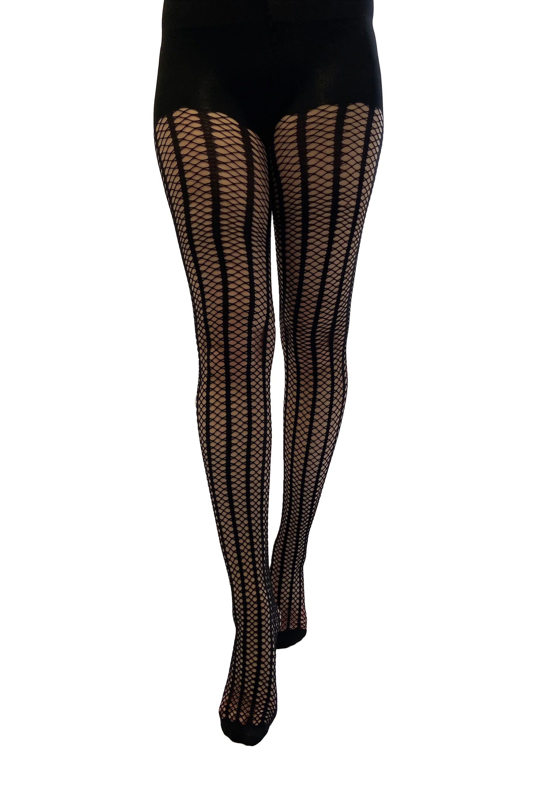 Pamela Mann - Vertical Stripe Net Tights - Tights | Women-Image