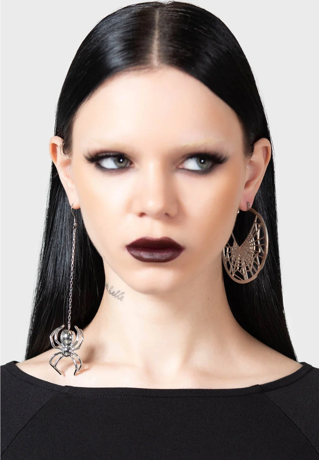 Killstar - Vicious Web Hoop Silver - Earrings | Neutral-Image