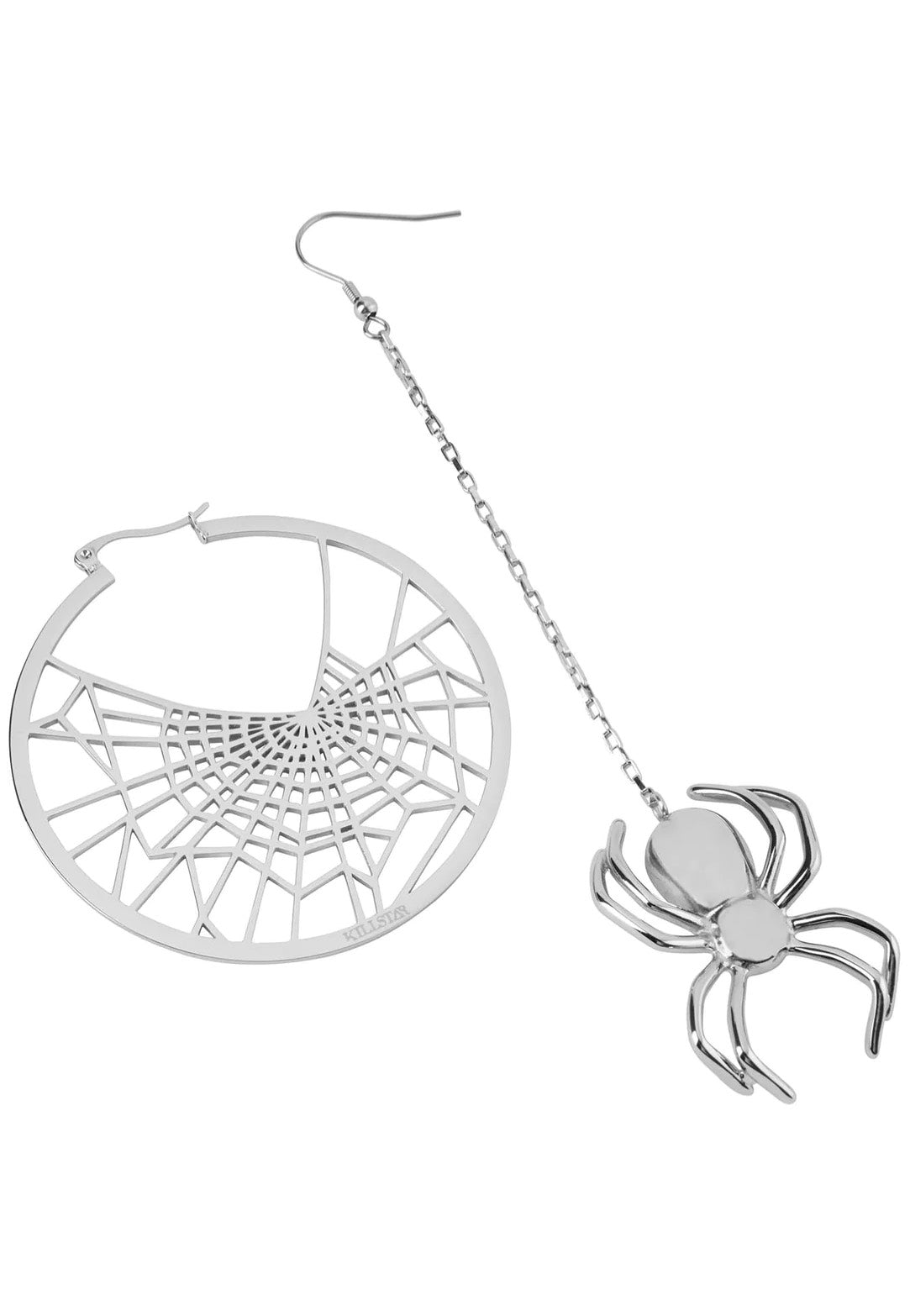 Killstar - Vicious Web Hoop Silver - Earrings | Neutral-Image