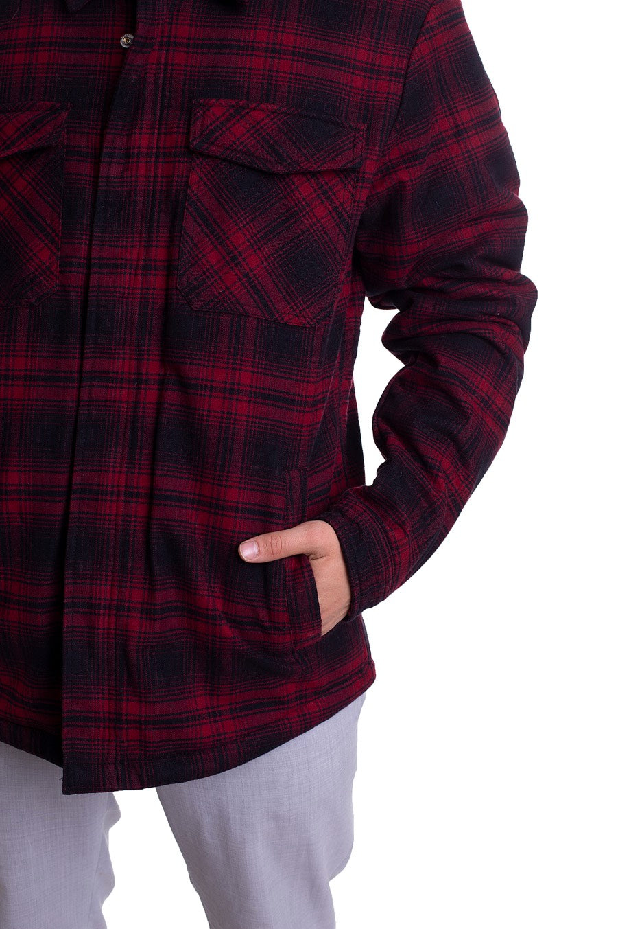 Vintage Industries - Class Sherpa Red Check - Jacket | Men-Image