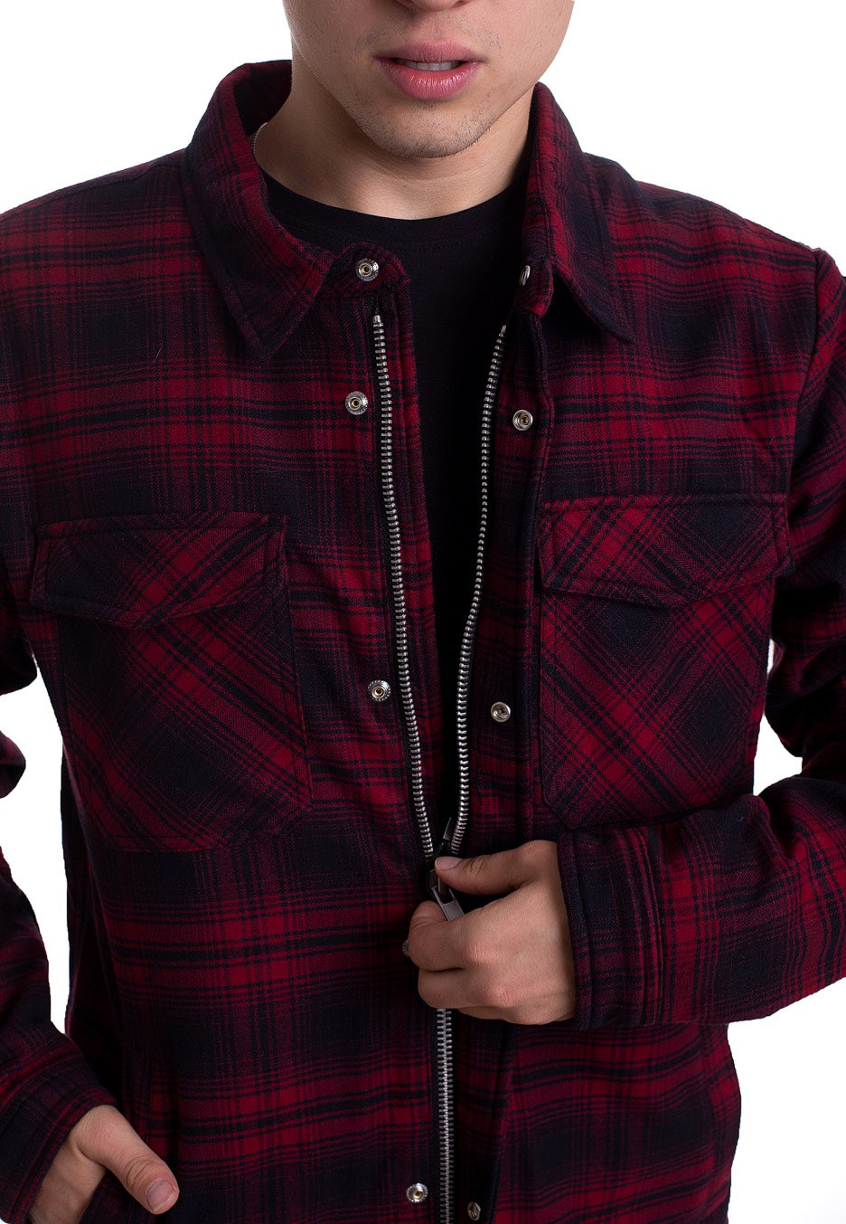 Vintage Industries - Class Sherpa Red Check - Jacket | Men-Image