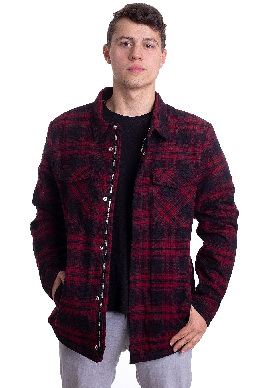 Vintage Industries - Class Sherpa Red Check - Jacket | Men-Image