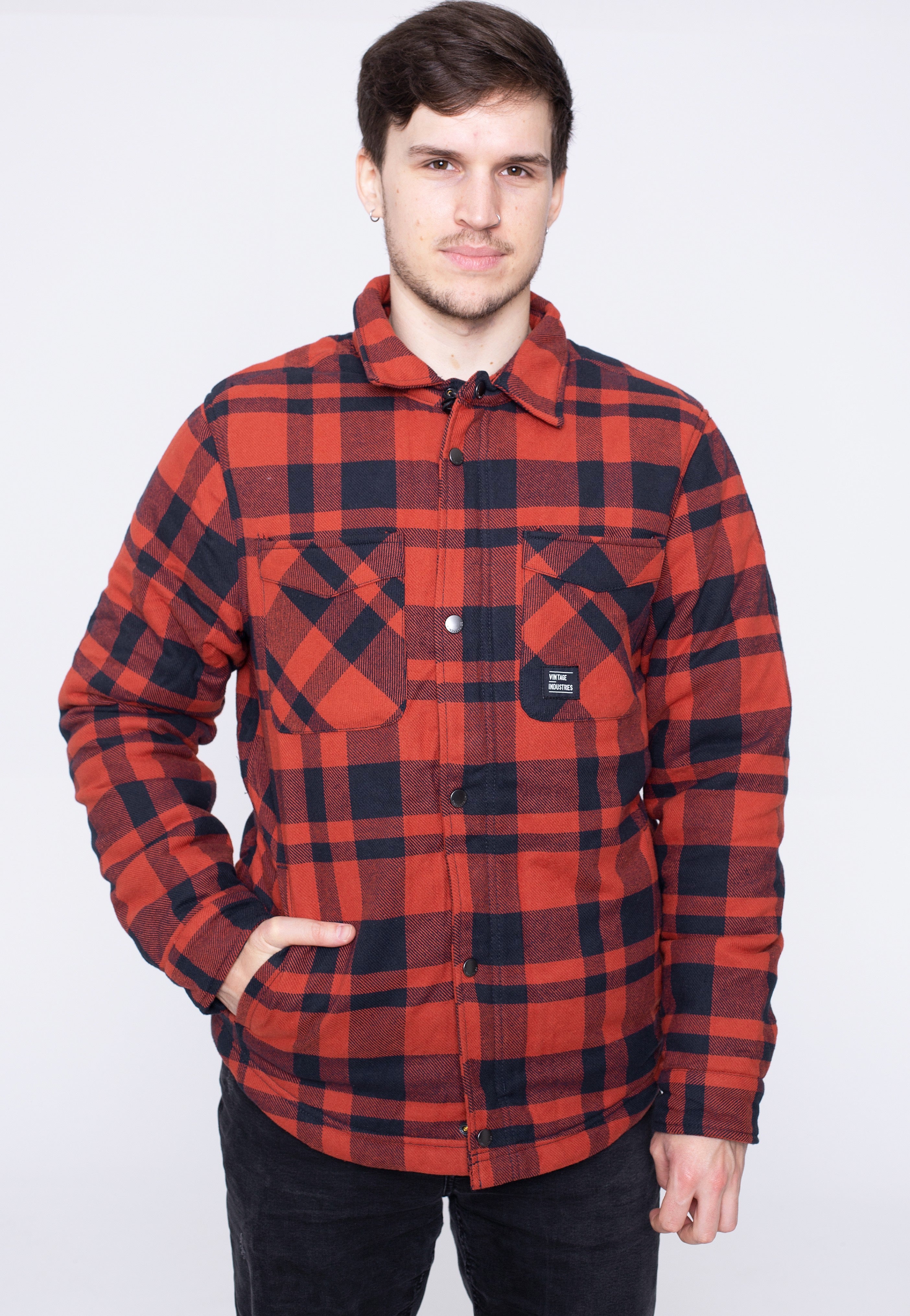 Vintage Industries - Darwin Orange Check - Jacket | Men-Image