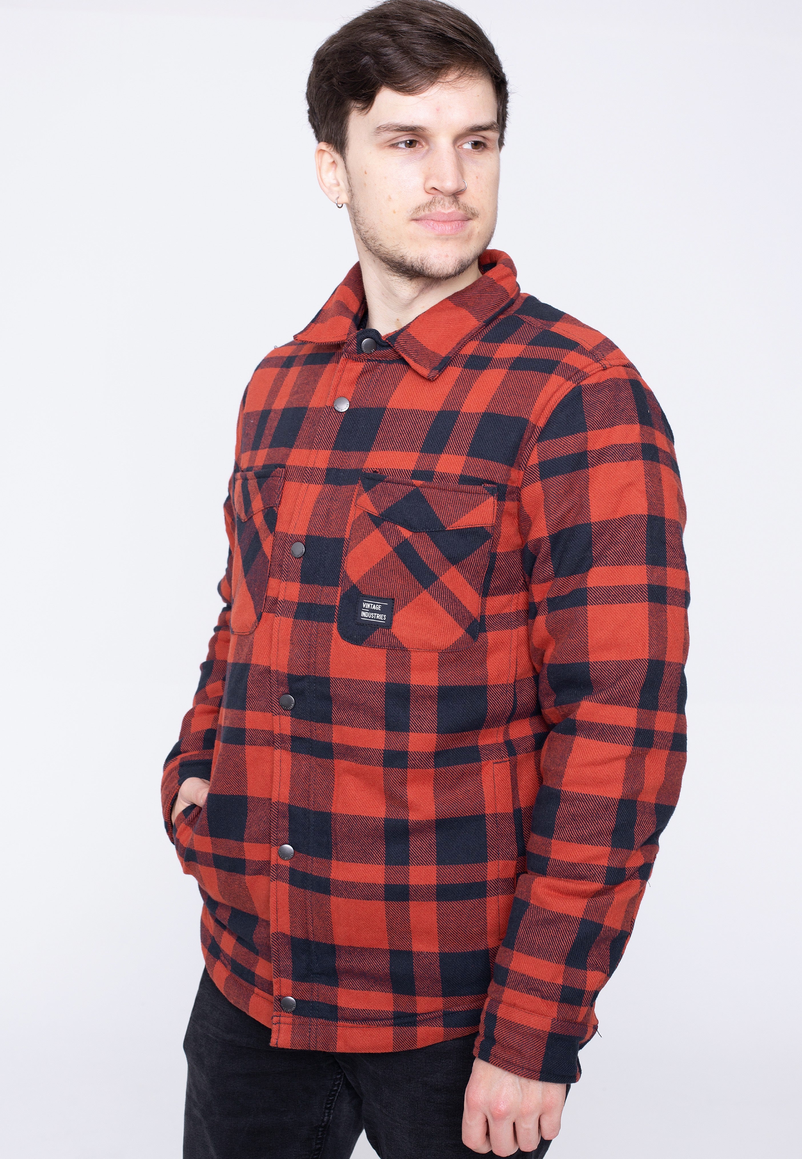 Vintage Industries - Darwin Orange Check - Jacket | Men-Image