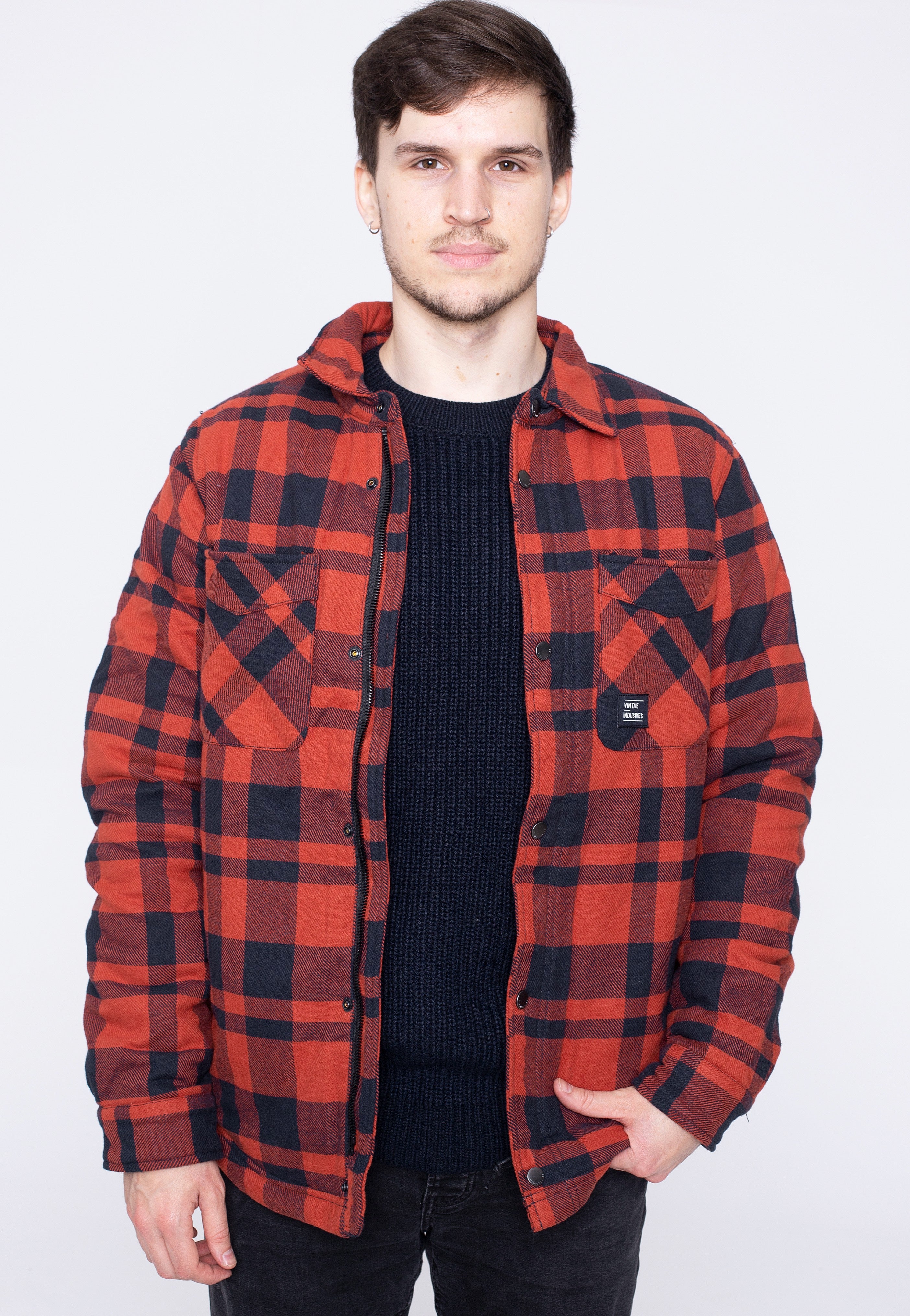 Vintage Industries - Darwin Orange Check - Jacket | Men-Image