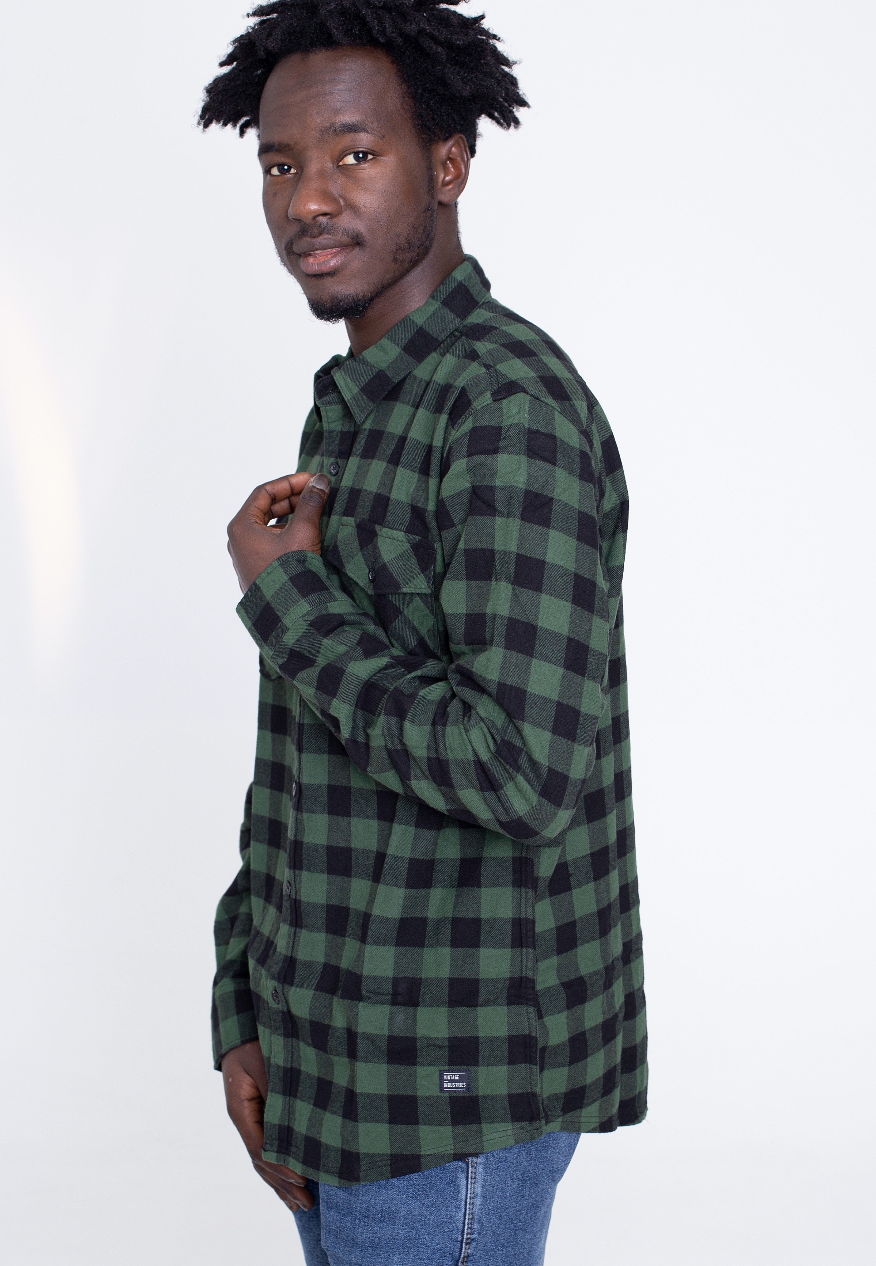 Vintage Industries - Harley Green Check Harley - Shirt | Men-Image