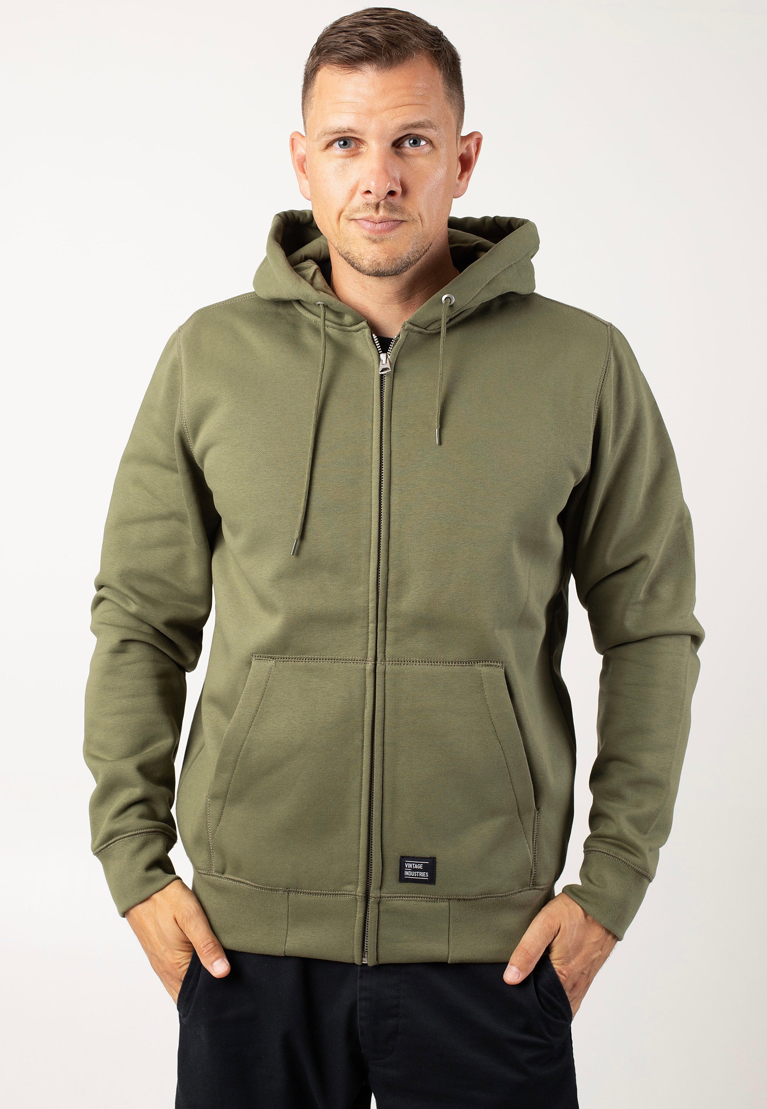 Vintage Industries - Redstone Hooded Bright Olive - Zipper | Men-Image