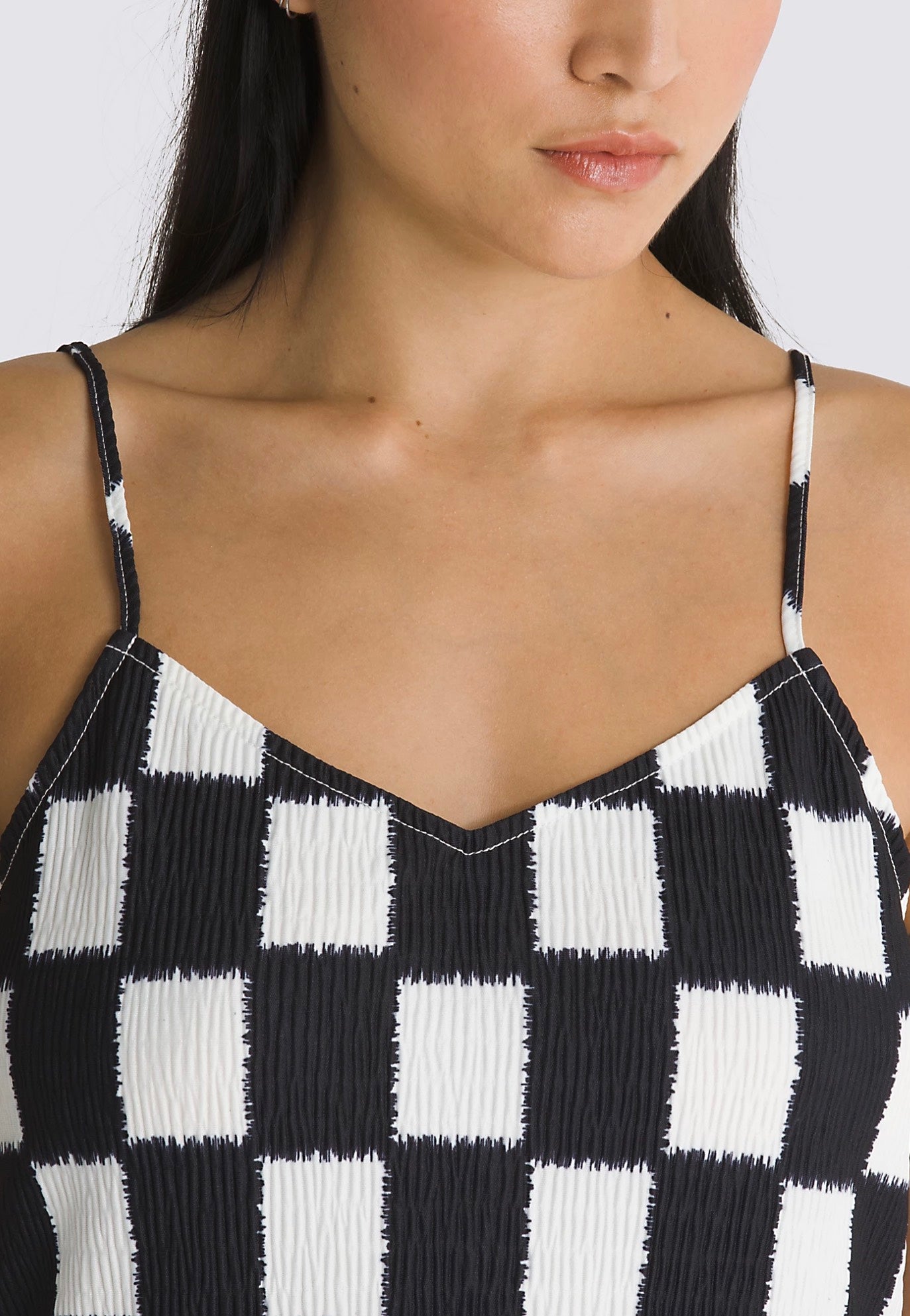 Vans - Benton Checker Cami Black/Marshmallow - Dress | Women-Image