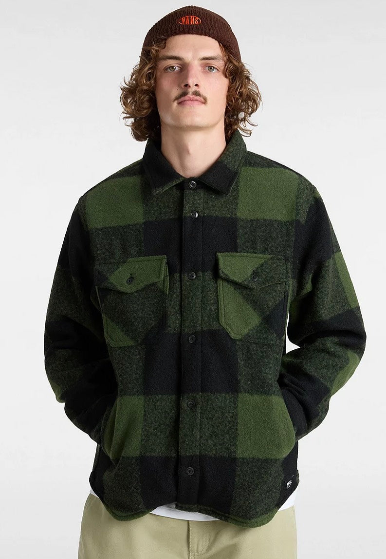 Vans - Denby Fuzzy Shacket Black/Loden Green - Jacket | Men-Image