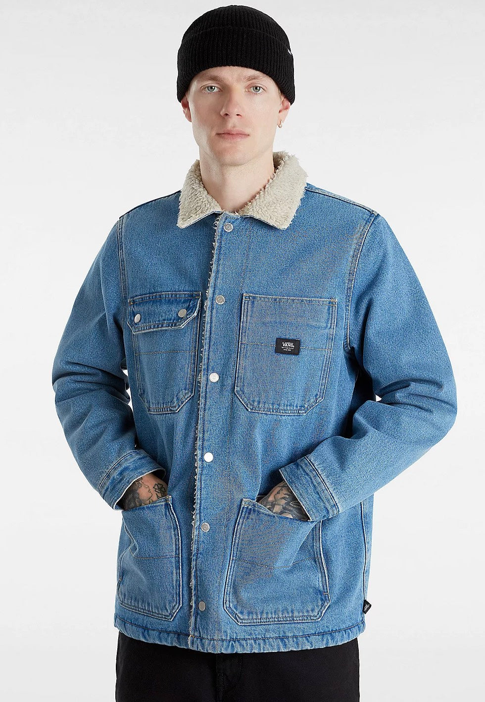 Vans - Drill Chore Sherpa Coat Stonewash/Blue - Jeans Jacket | Men-Image