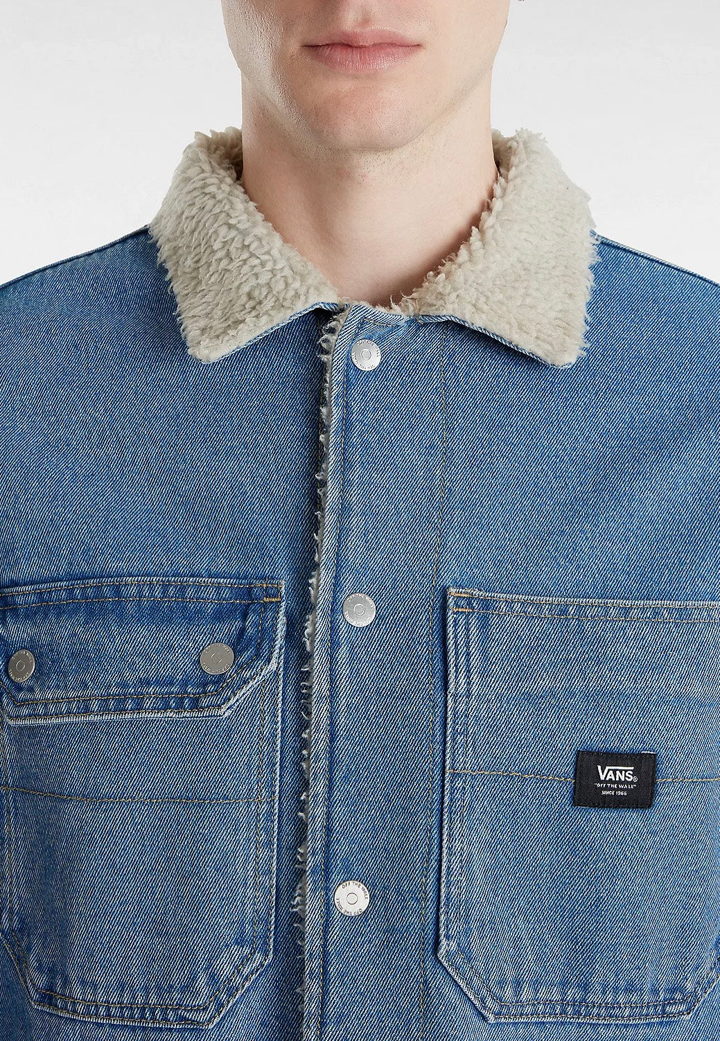 Vans - Drill Chore Sherpa Coat Stonewash/Blue - Jeans Jacket | Men-Image