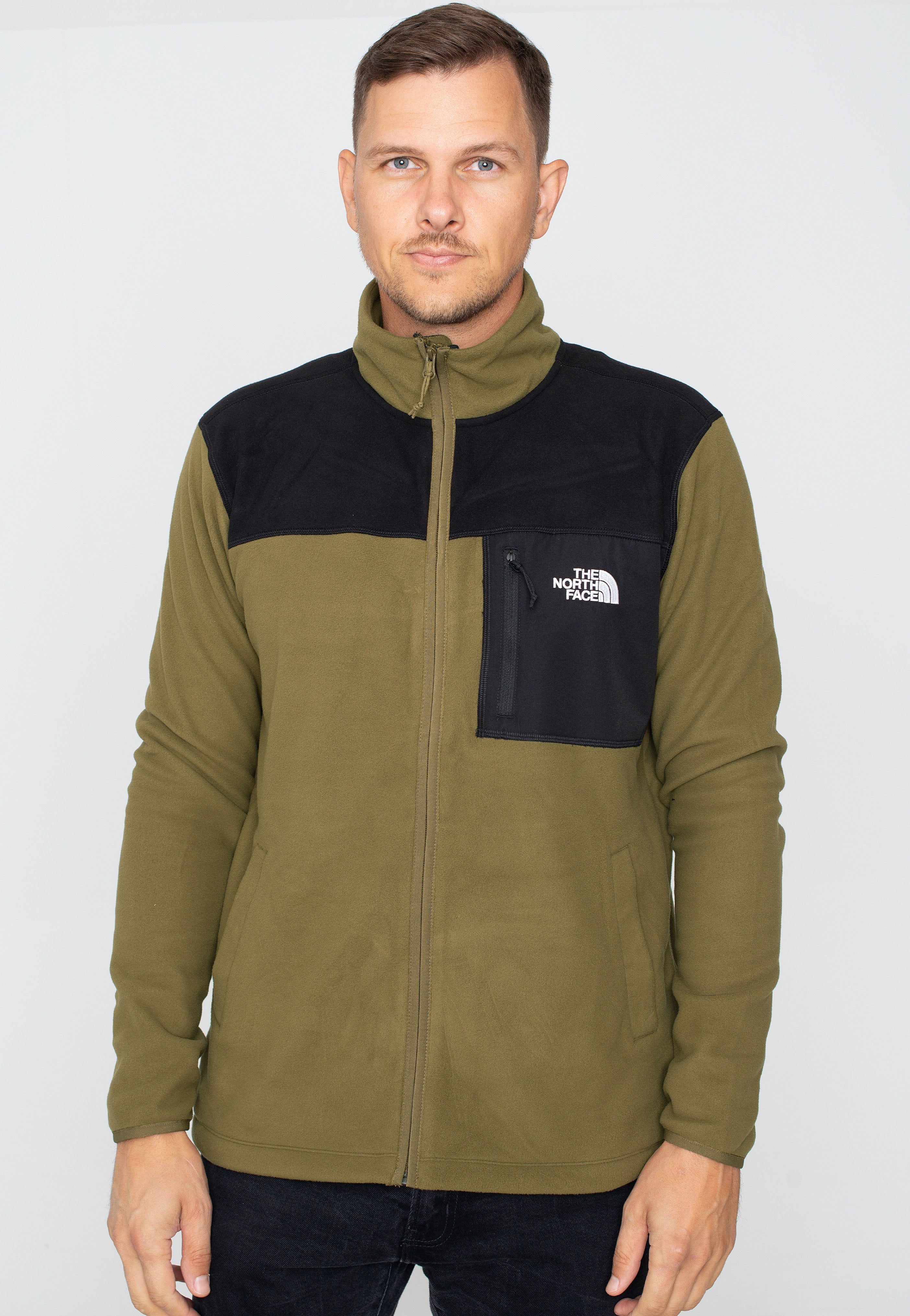 The North Face - Homesafe Full Zip Fleece Miltary Olive/TNF Black - Jacket | Men-Image