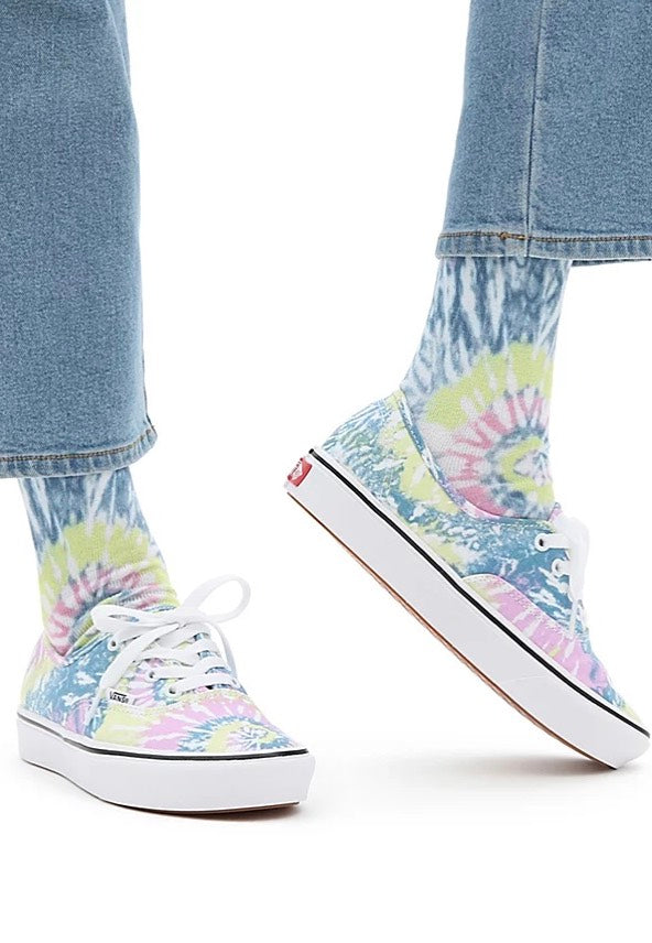 Vans - Comfycush Authentic (Tie-Dye) Orchid/True White - Girl Shoes | Women-Image