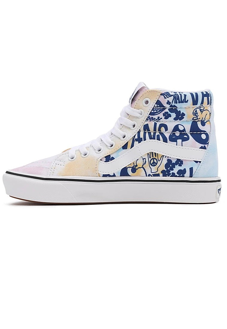 Vans - Comfycush Sk8 Hi Pastel Tie Dye Multi/True White - Girl Shoes | Women-Image