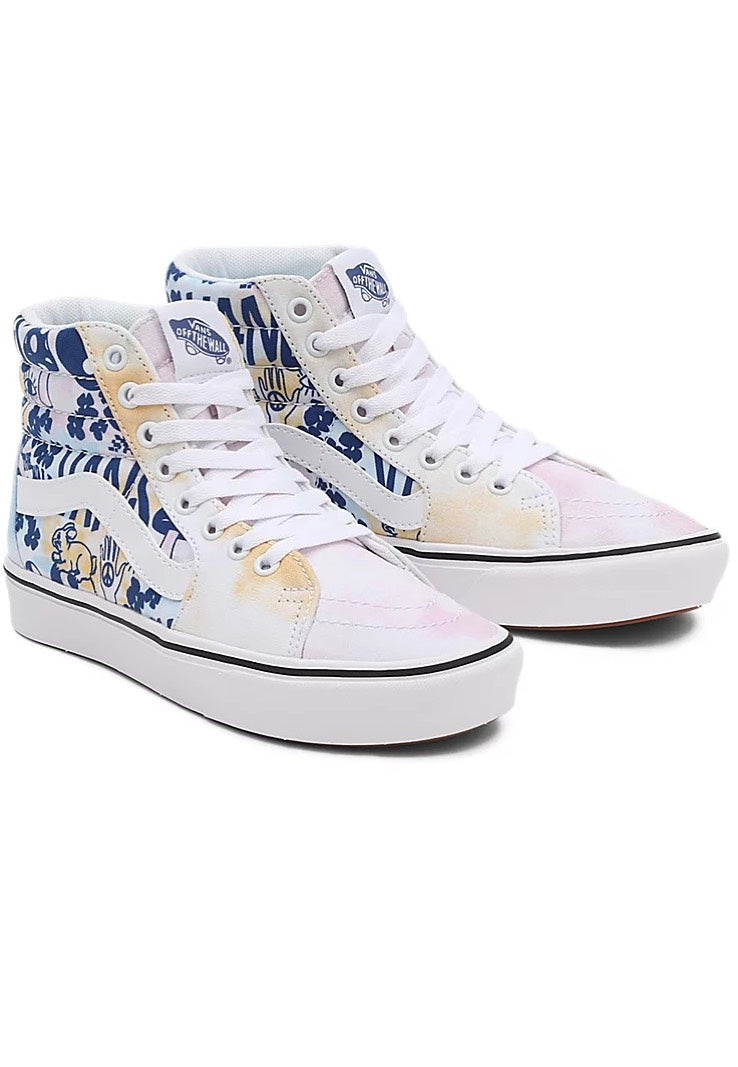 Vans - Comfycush Sk8 Hi Pastel Tie Dye Multi/True White - Girl Shoes | Women-Image