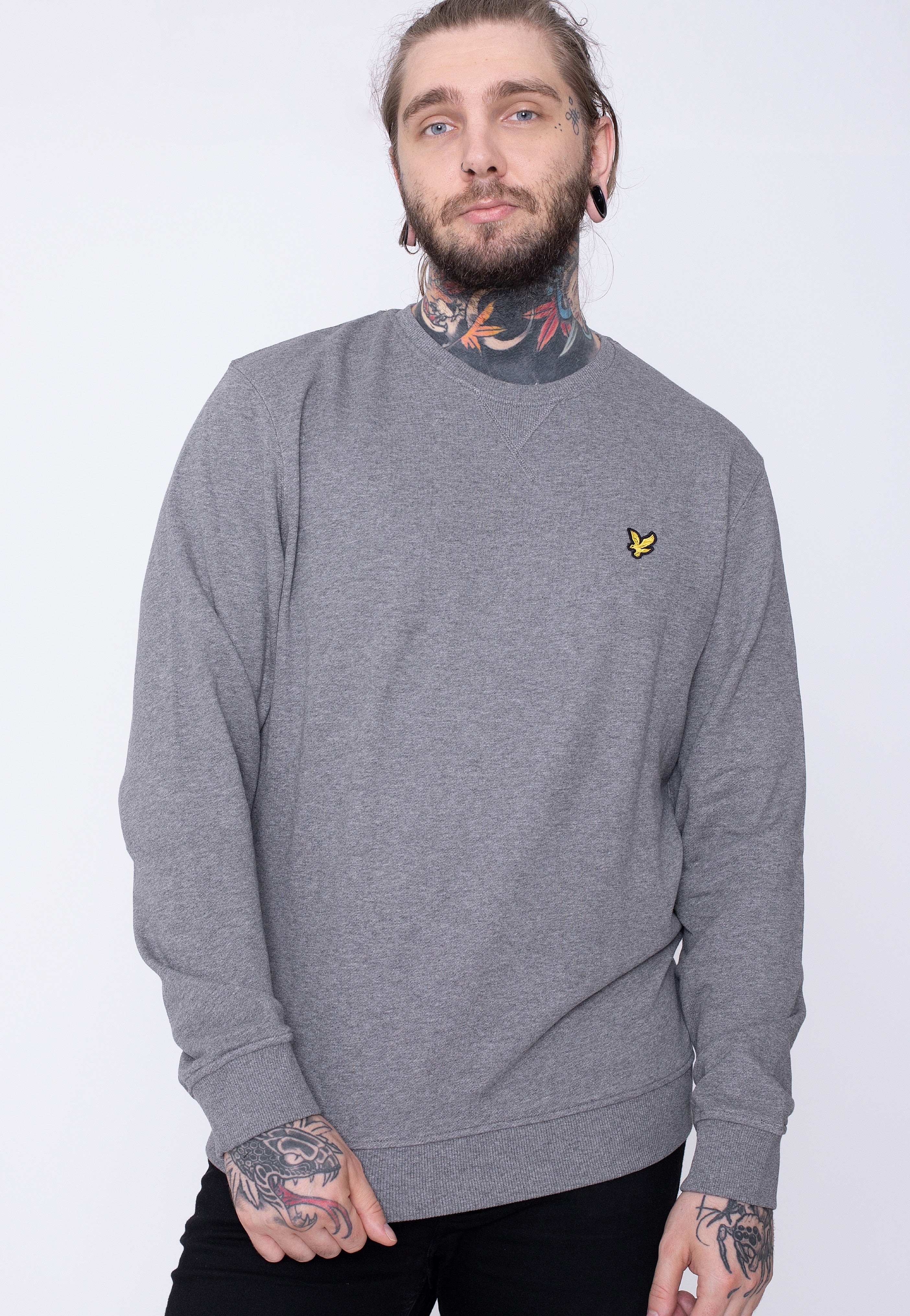 Lyle & Scott - Crew Neck Mid Grey Marl - Sweater | Men-Image