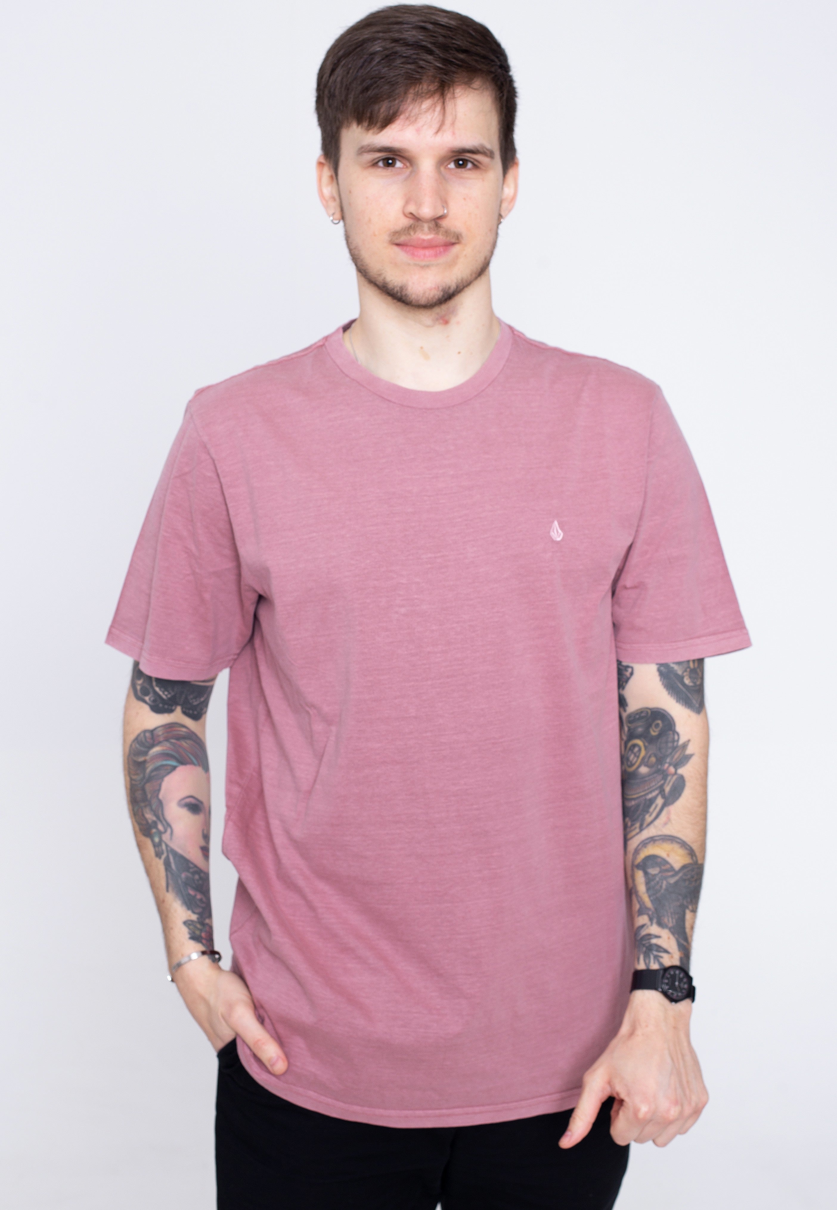 Volcom - Solid Stone Emb Rose Brown - T-Shirt | Men-Image