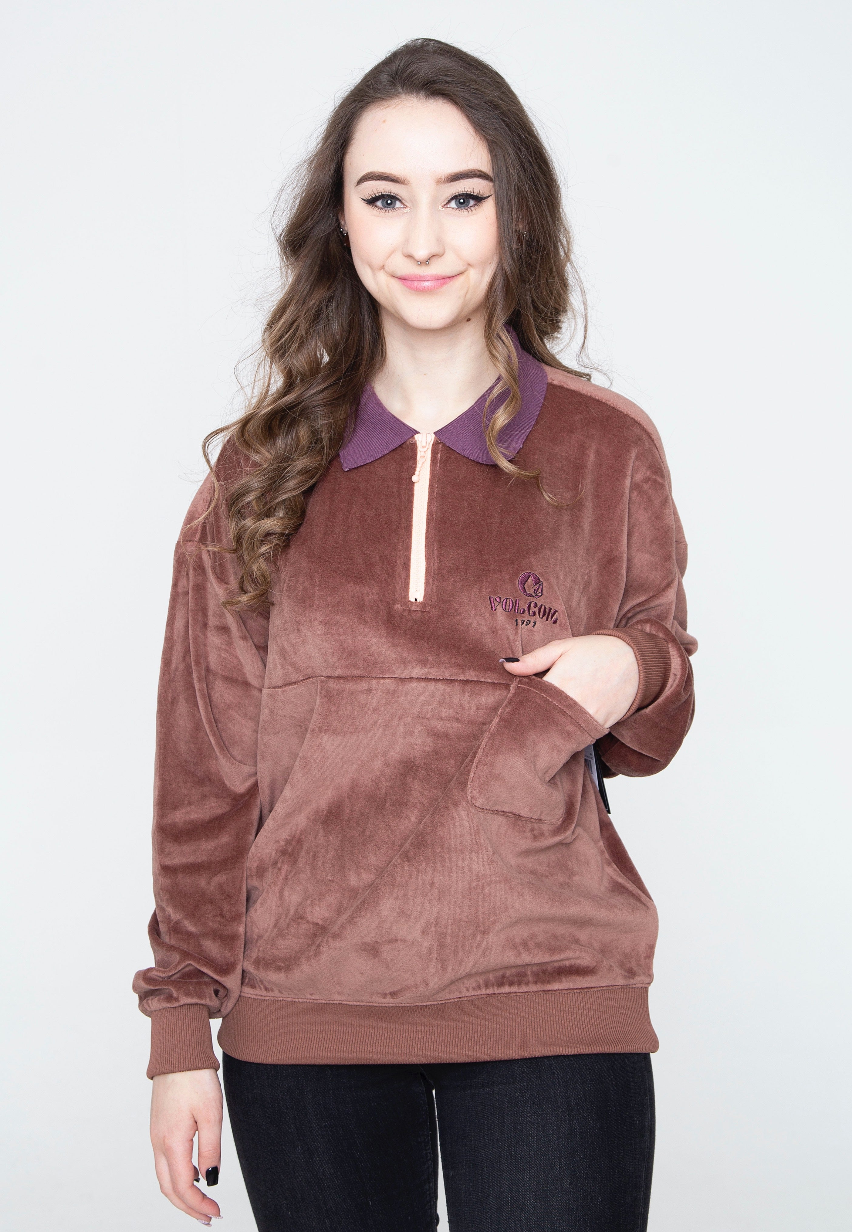 Volcom - Sweety Smoothy Mock Neck Brown - Pullover | Women-Image