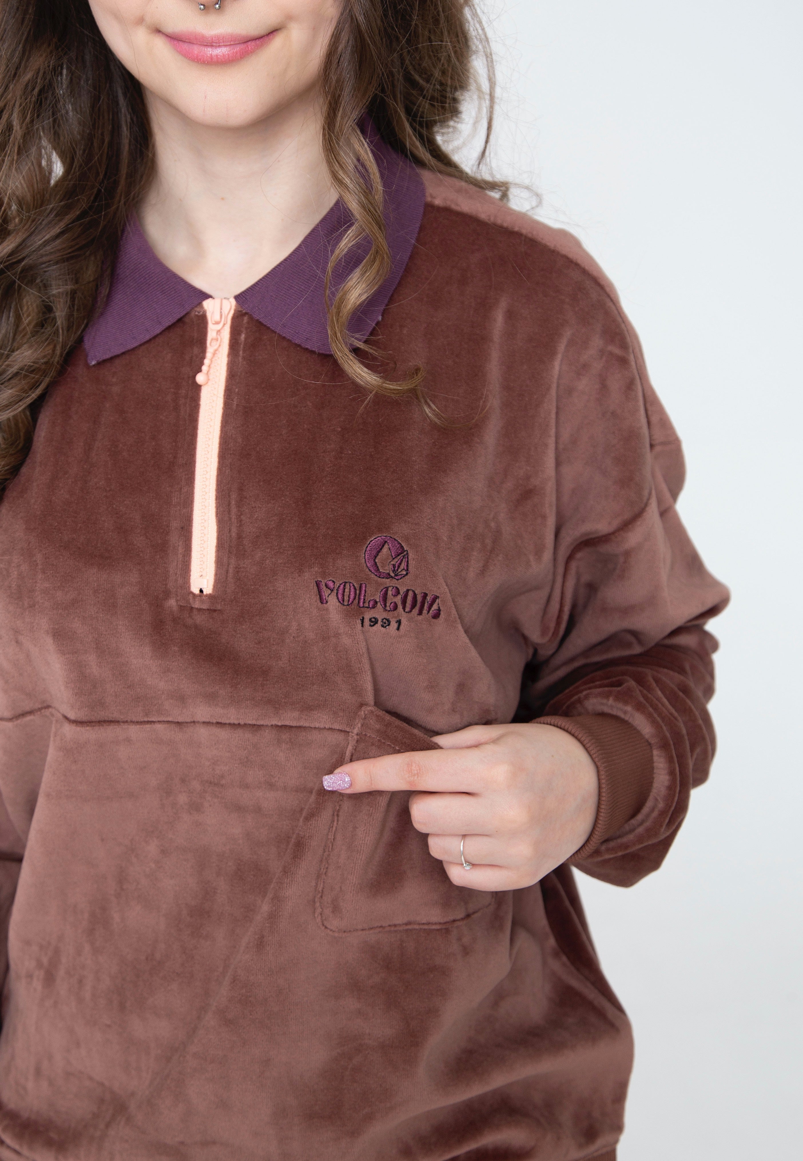 Volcom - Sweety Smoothy Mock Neck Brown - Pullover | Women-Image