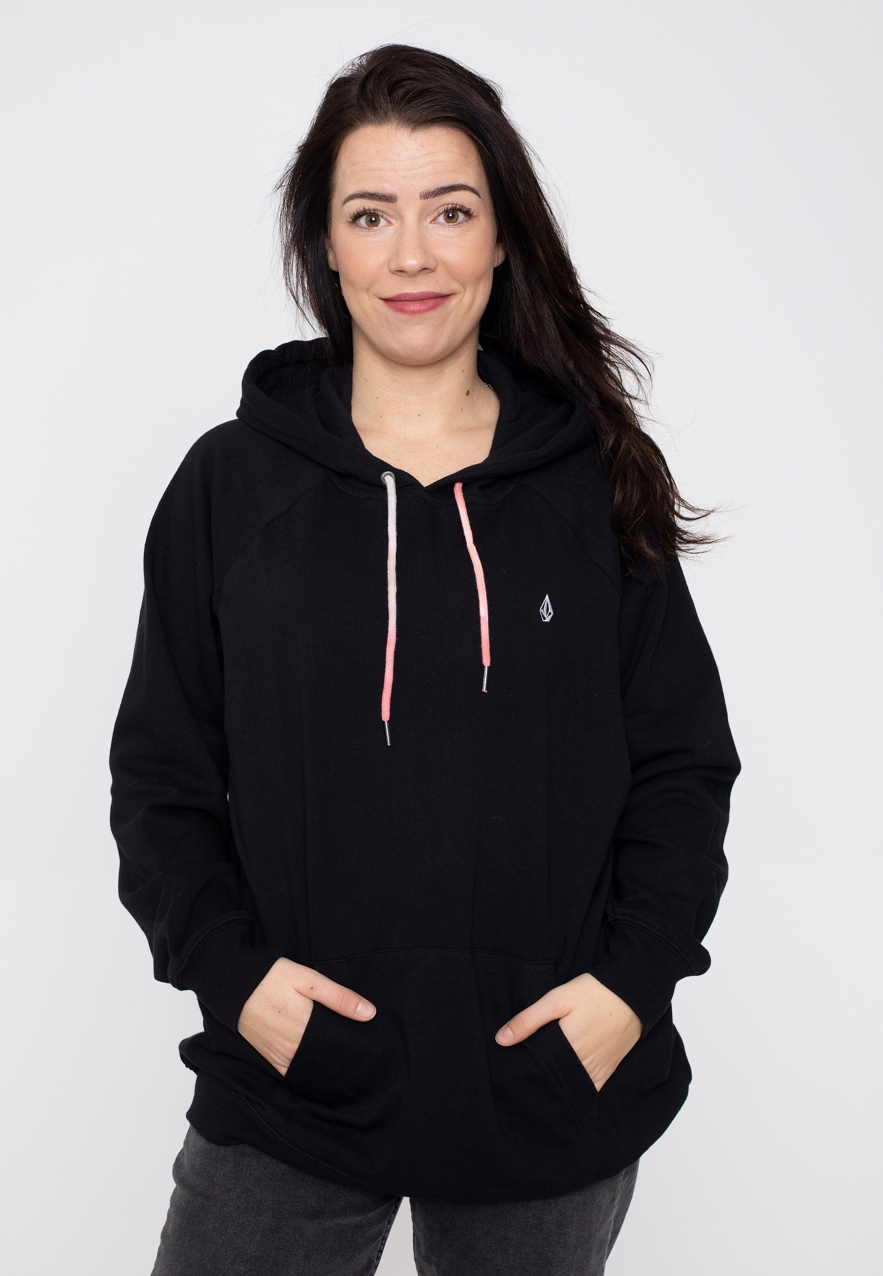 Volcom - Truly Stoked Boyfriend Black Escape - Hoodie | Women-Image