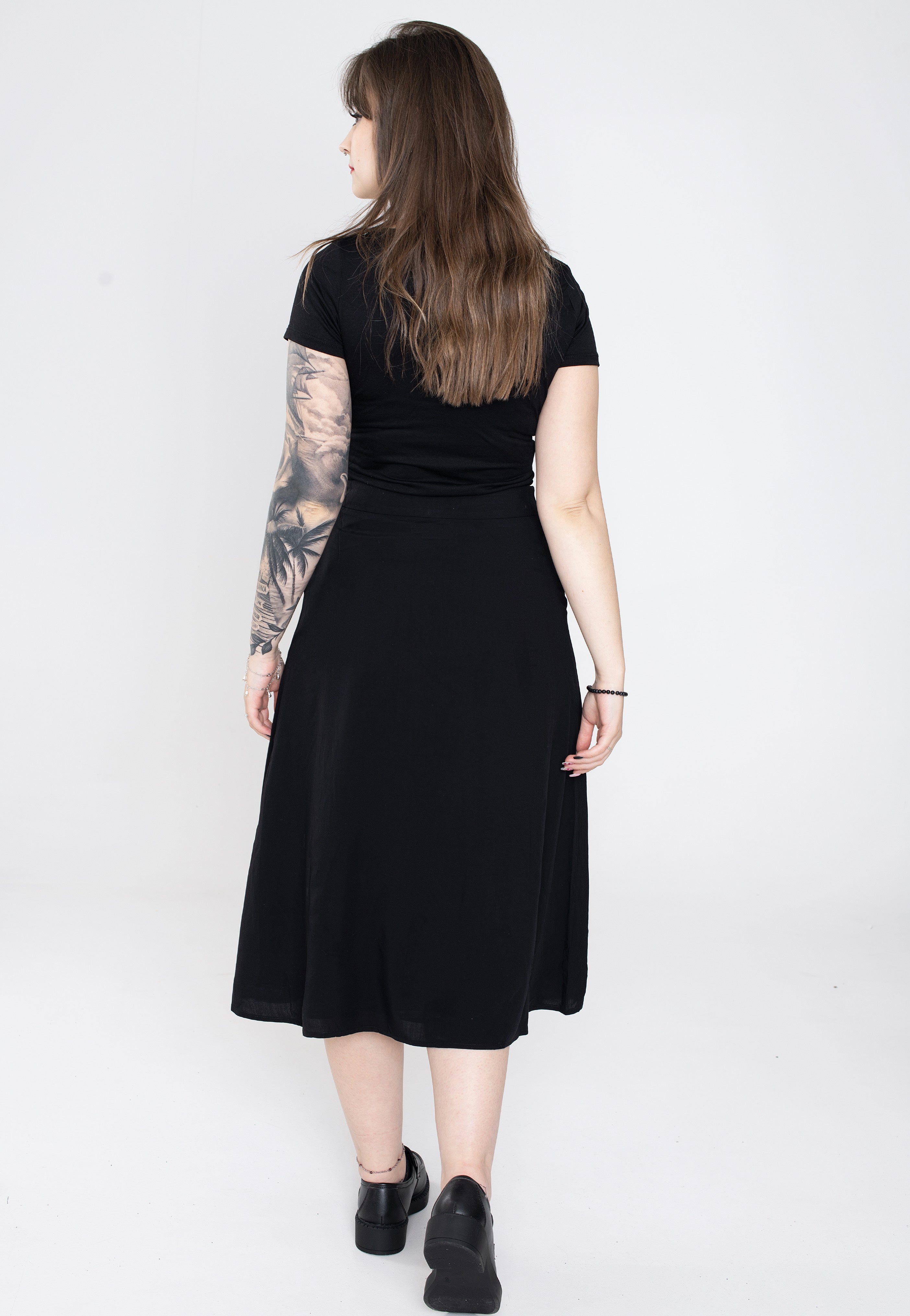 Voodoo Vixen - Heart Button Midi Black - Skirt | Women-Image