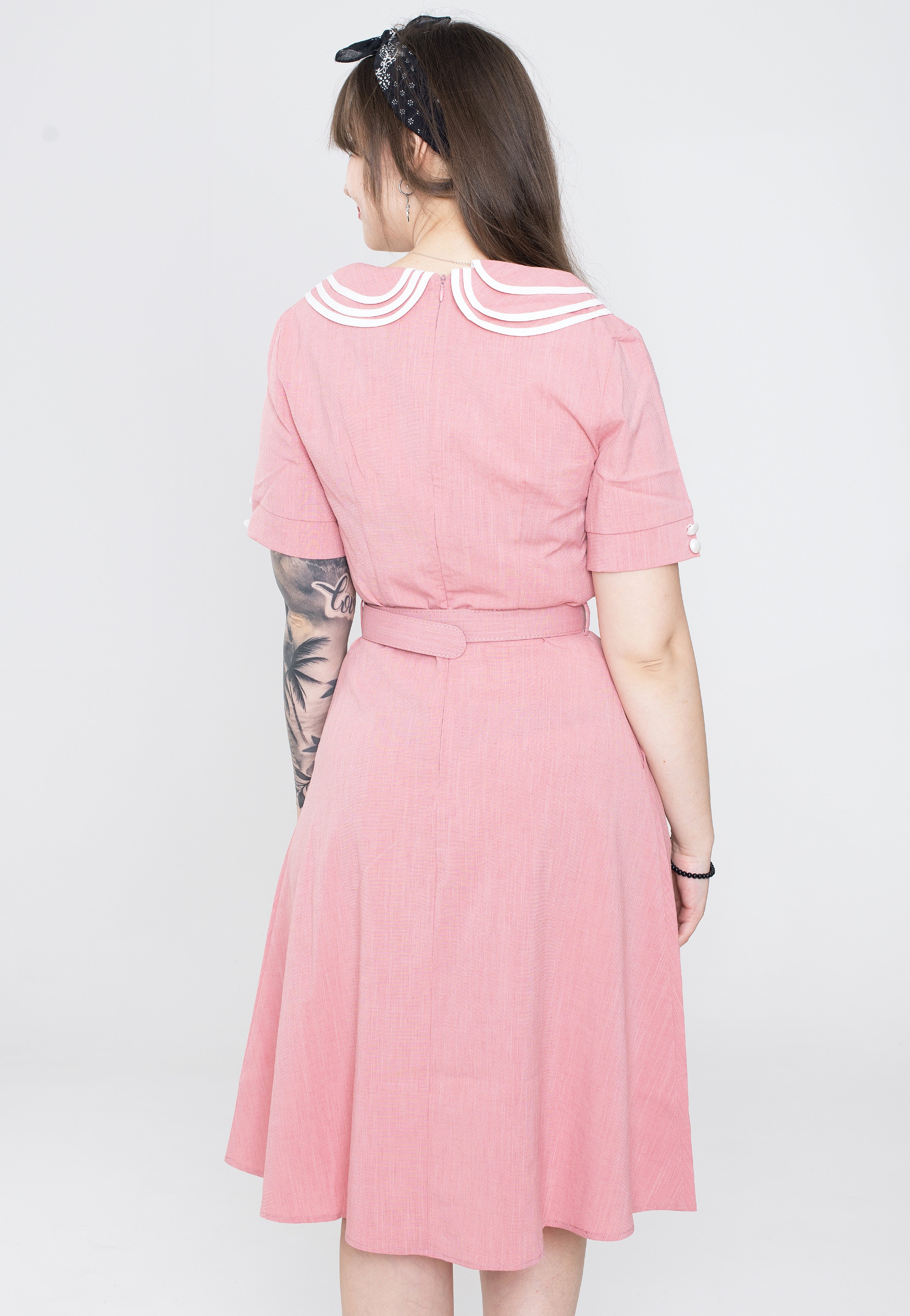 Voodoo Vixen - Layered Collar Belted Pink - Dress | Women-Image