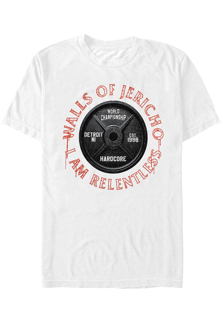 Walls Of Jericho - Bloody Barbell White - T-Shirt | Neutral-Image