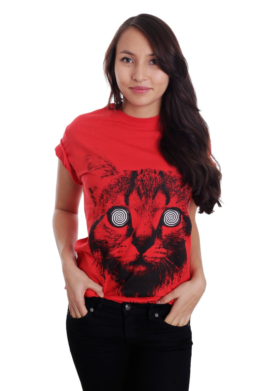 We Butter The Bread With Butter - Katze Red - T-Shirt | Women-Image