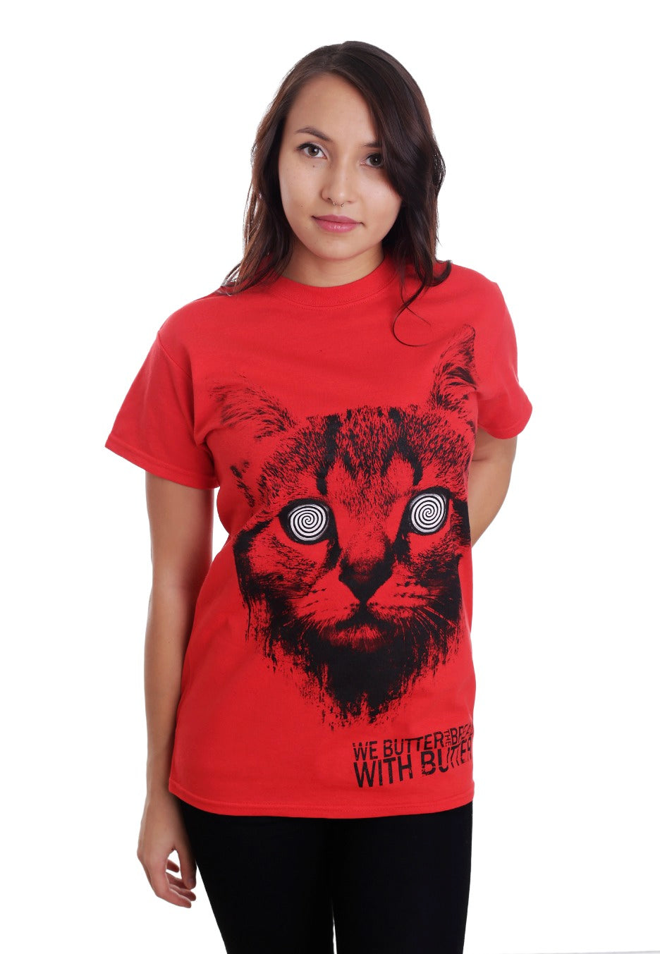 We Butter The Bread With Butter - Katze Red - T-Shirt | Women-Image