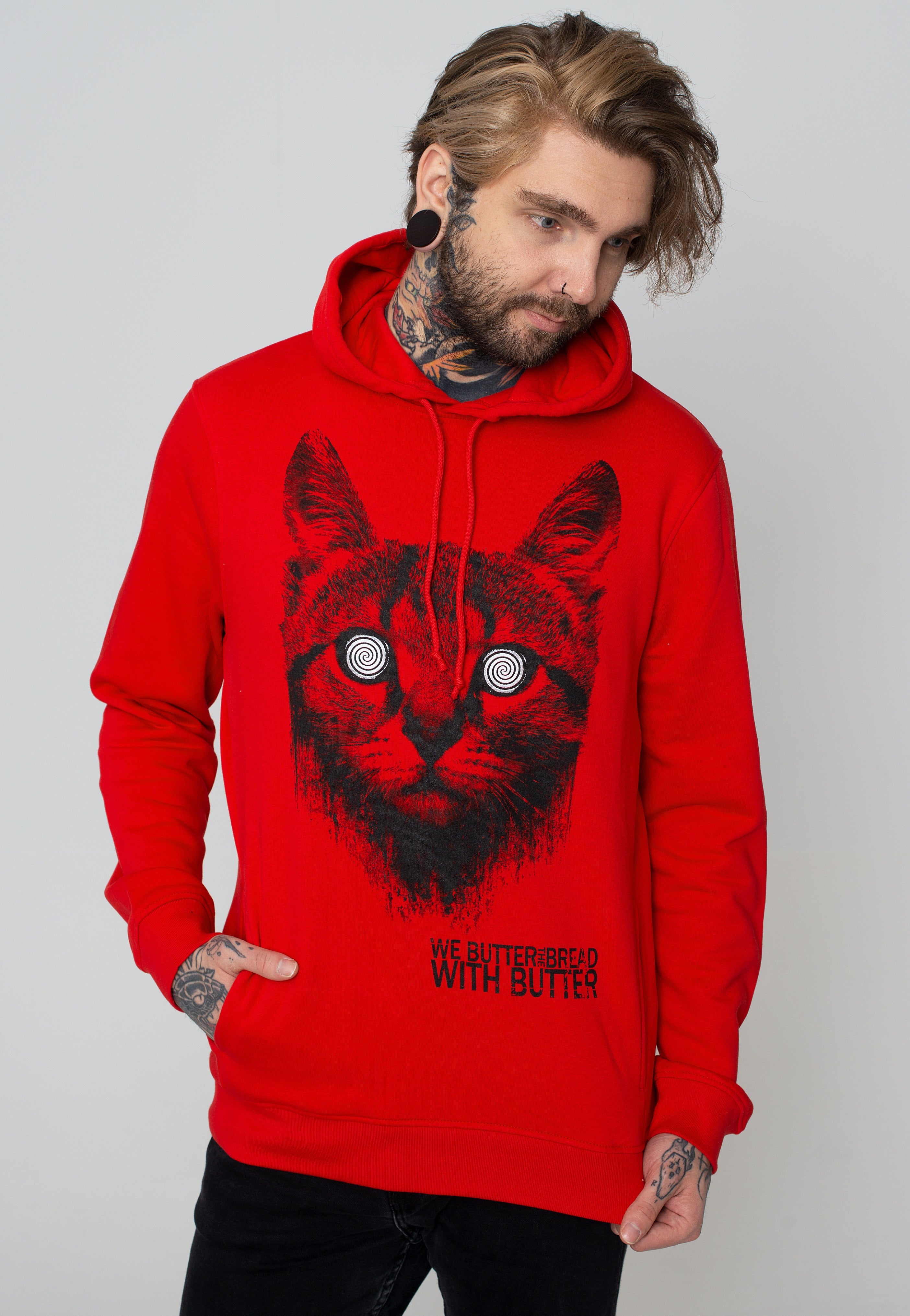 We Butter The Bread With Butter - Katze Red - Hoodie | Men-Image