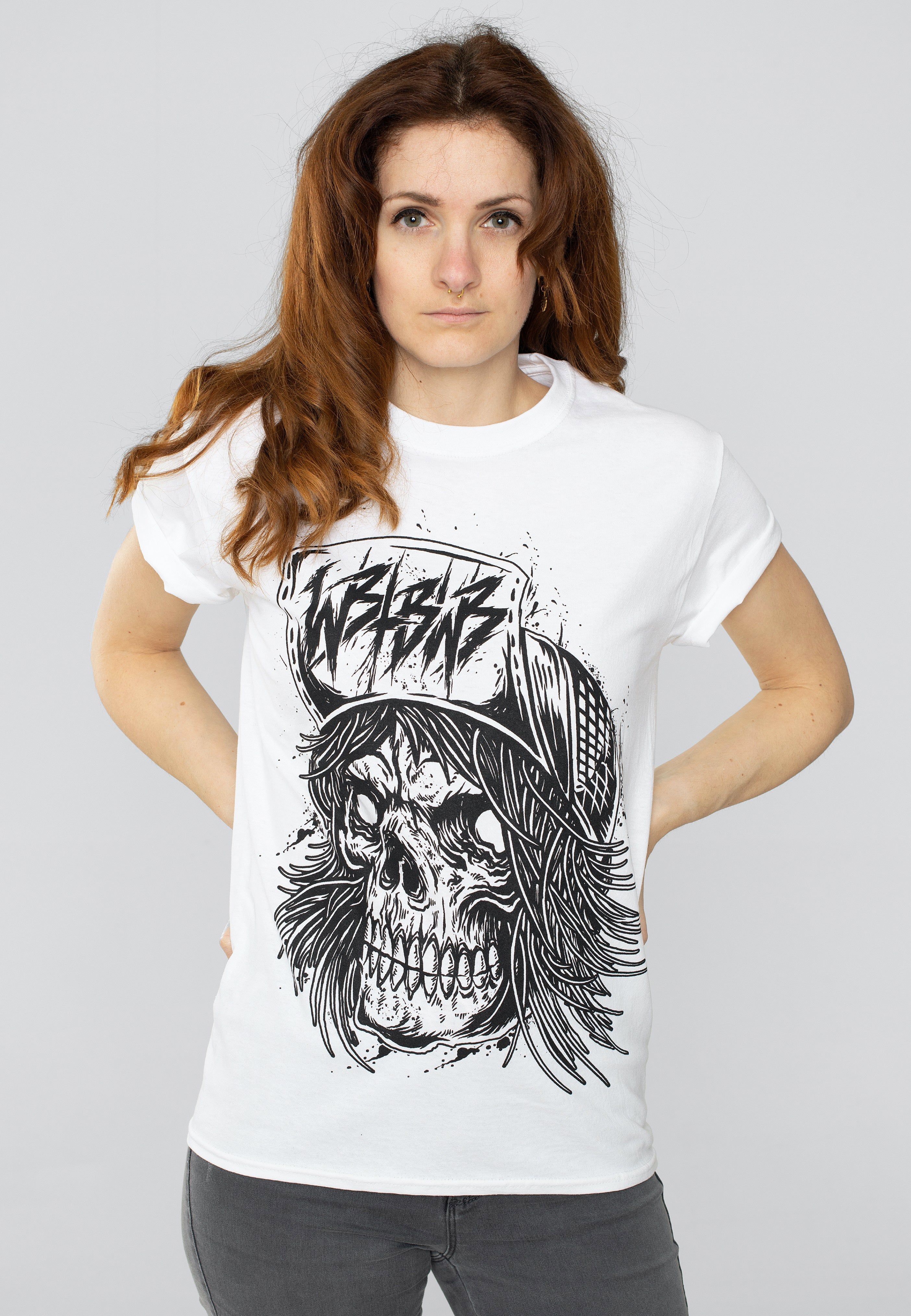 We Butter The Bread With Butter - Skater Skull White - T-Shirt | Women-Image