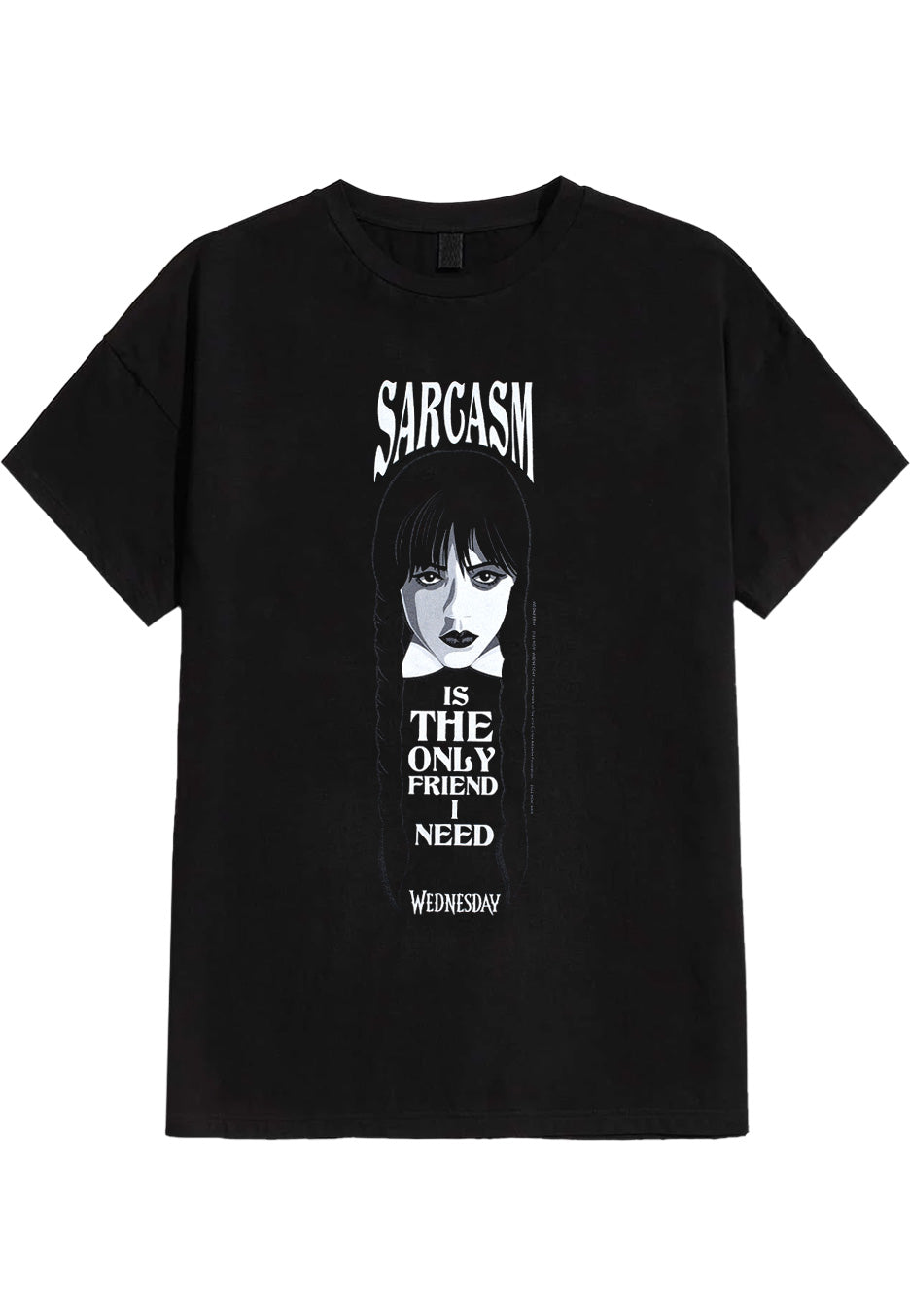 Wednesday Addams - Sarcasm Only Friend - T-Shirt | Neutral-Image