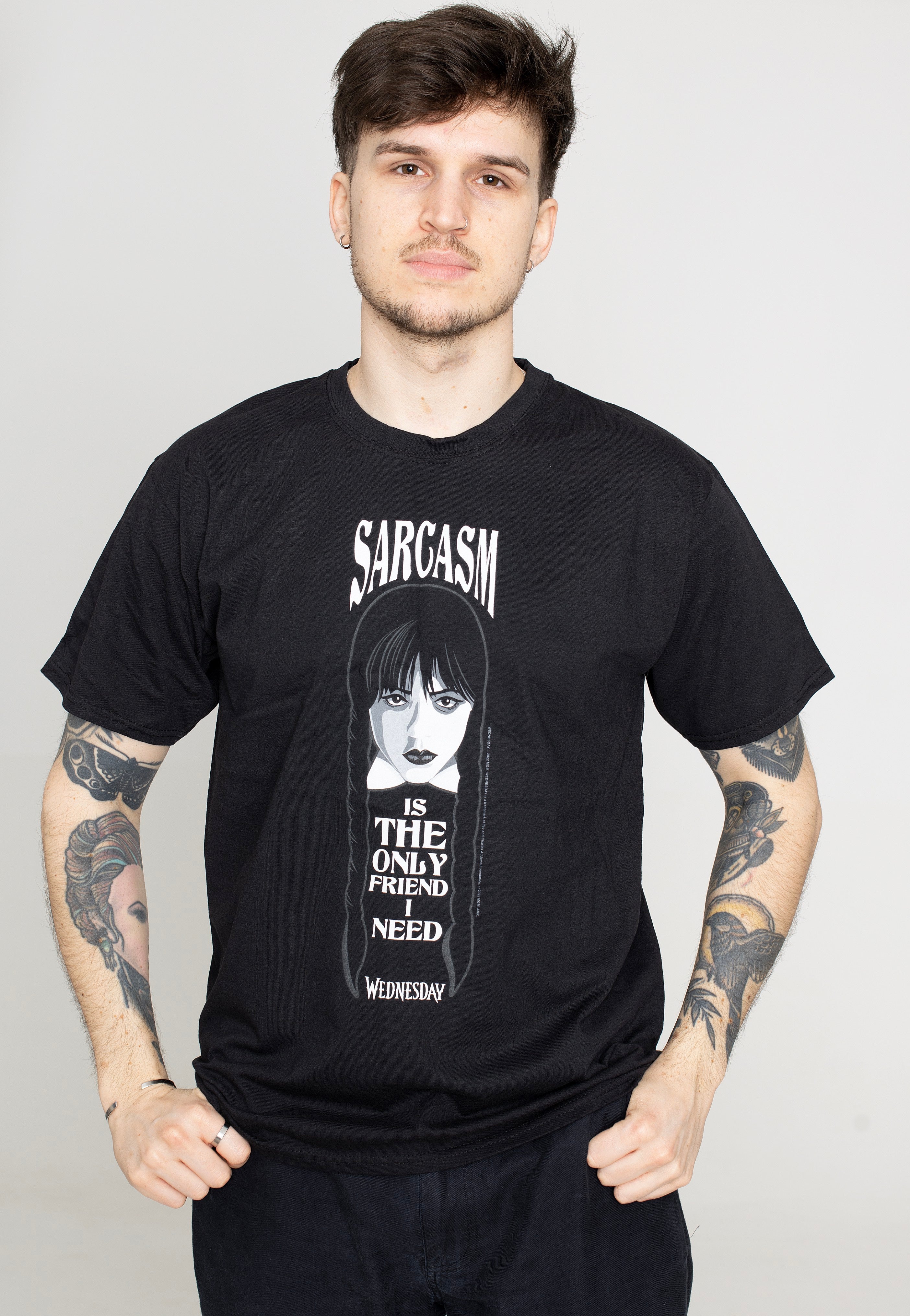 Wednesday Addams - Sarcasm Only Friend - T-Shirt | Men-Image