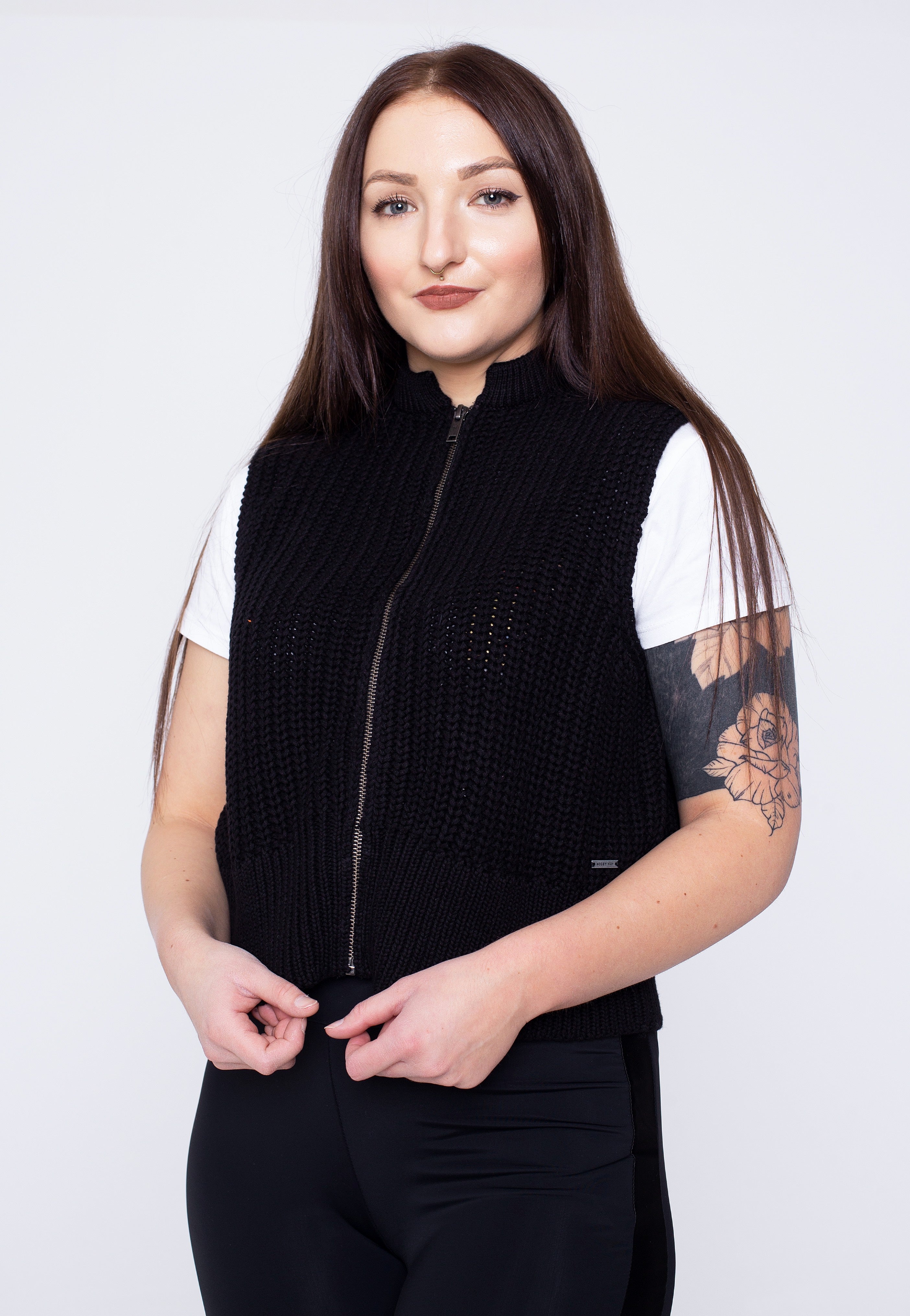 Noisy May - Lucia Zip Knit Black - Pullover | Women-Image