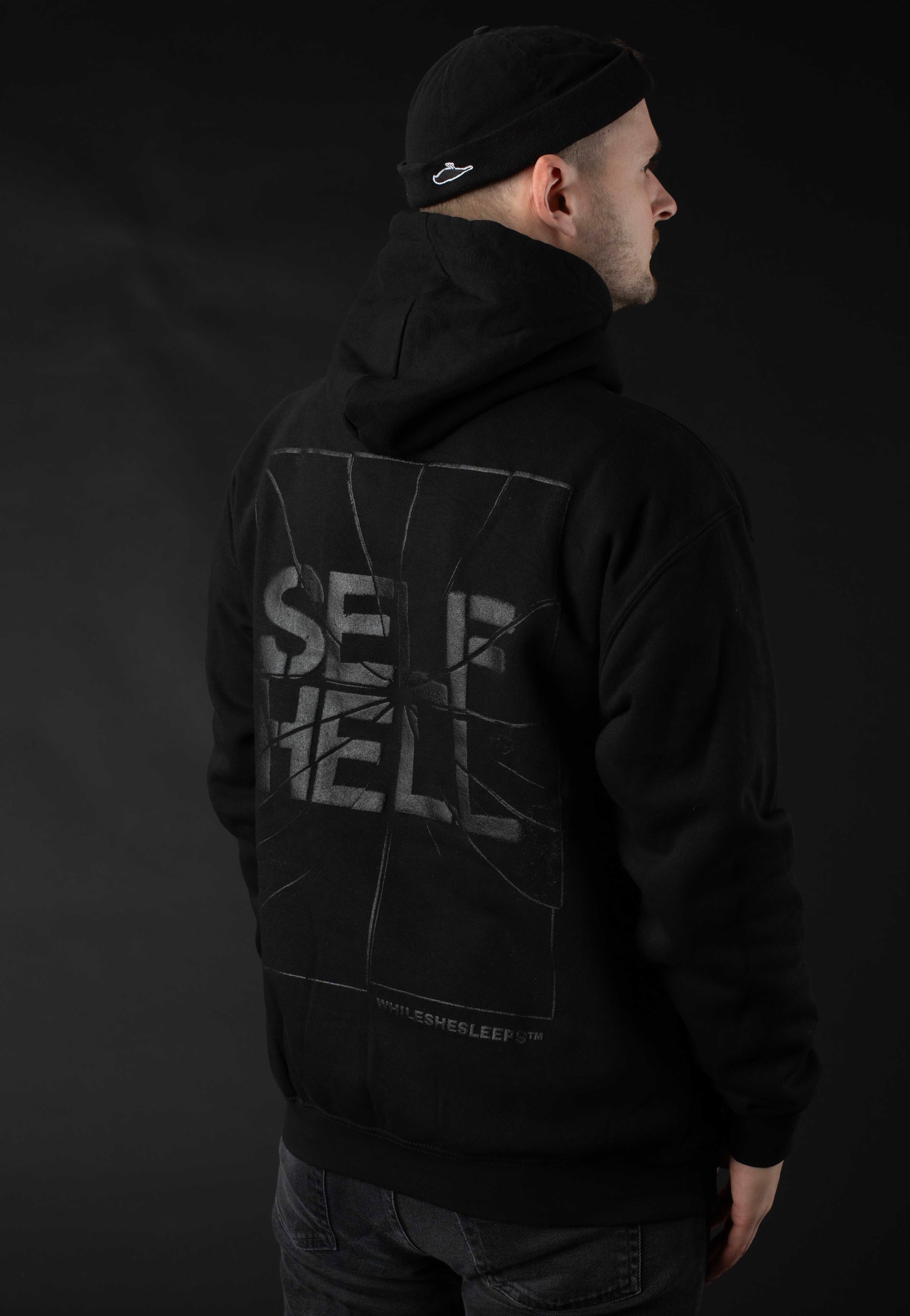 While She Sleeps - Self Hell Smash Limited Black On Black - Hoodie | Men-Image