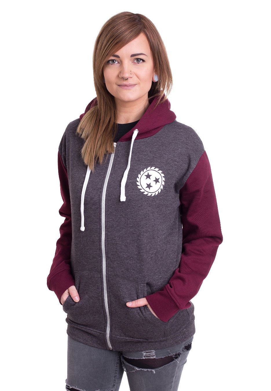 Whitechapel - Jaws Charcoal/Burgundy - Zipper | Women-Image