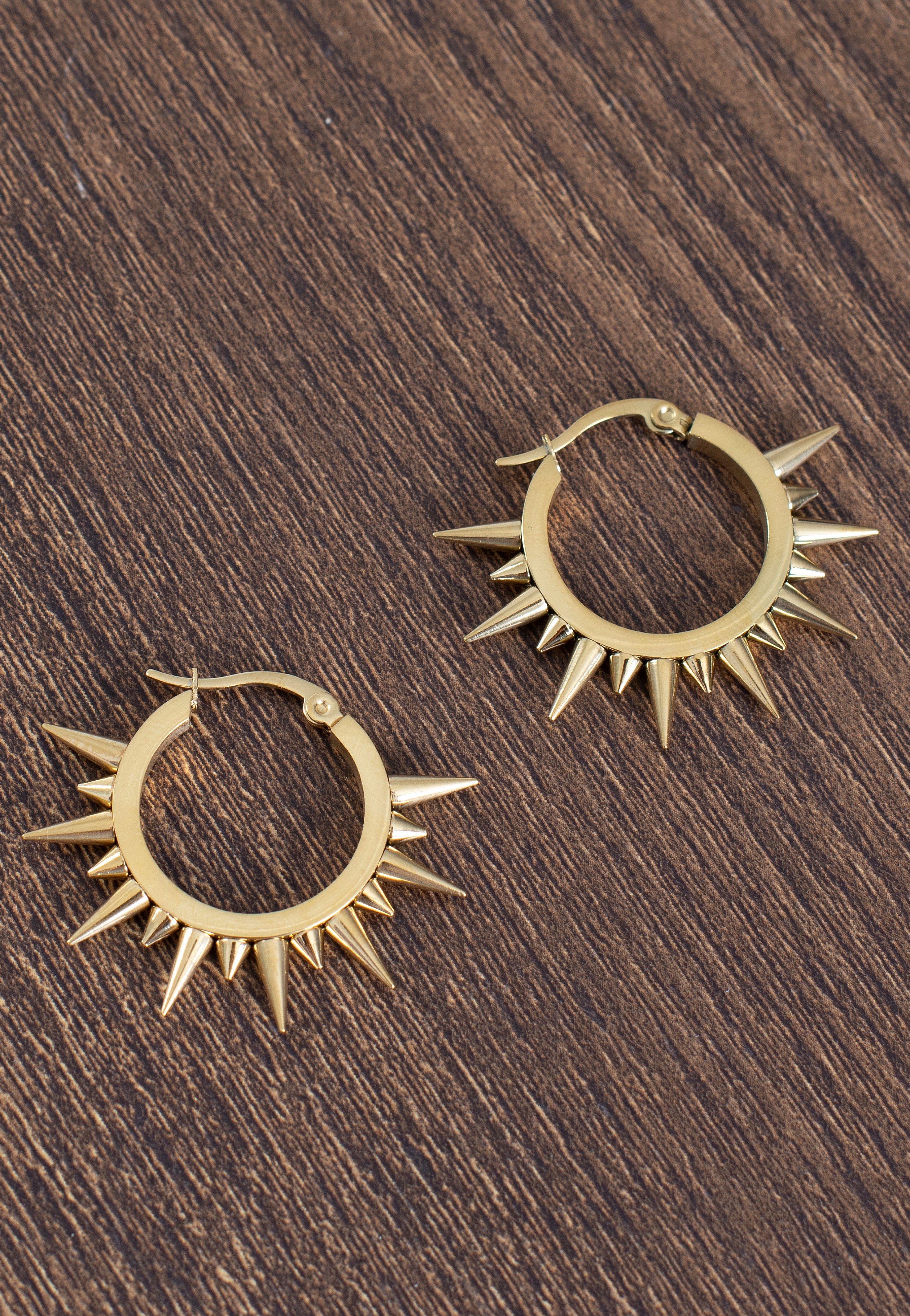 Wildcat - Spiked Gold - Earrings | Neutral-Image