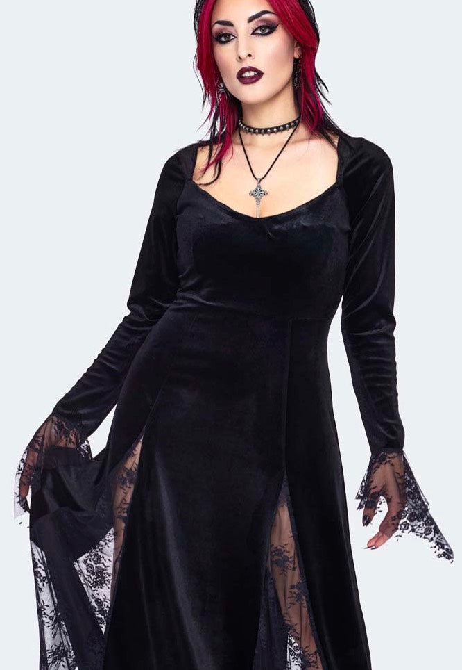 Jawbreaker - Witchy Velvet Maxi Black - Dress | Women-Image