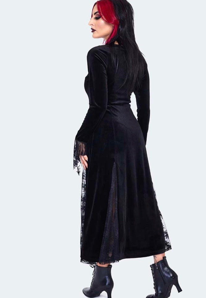 Jawbreaker - Witchy Velvet Maxi Black - Dress | Women-Image