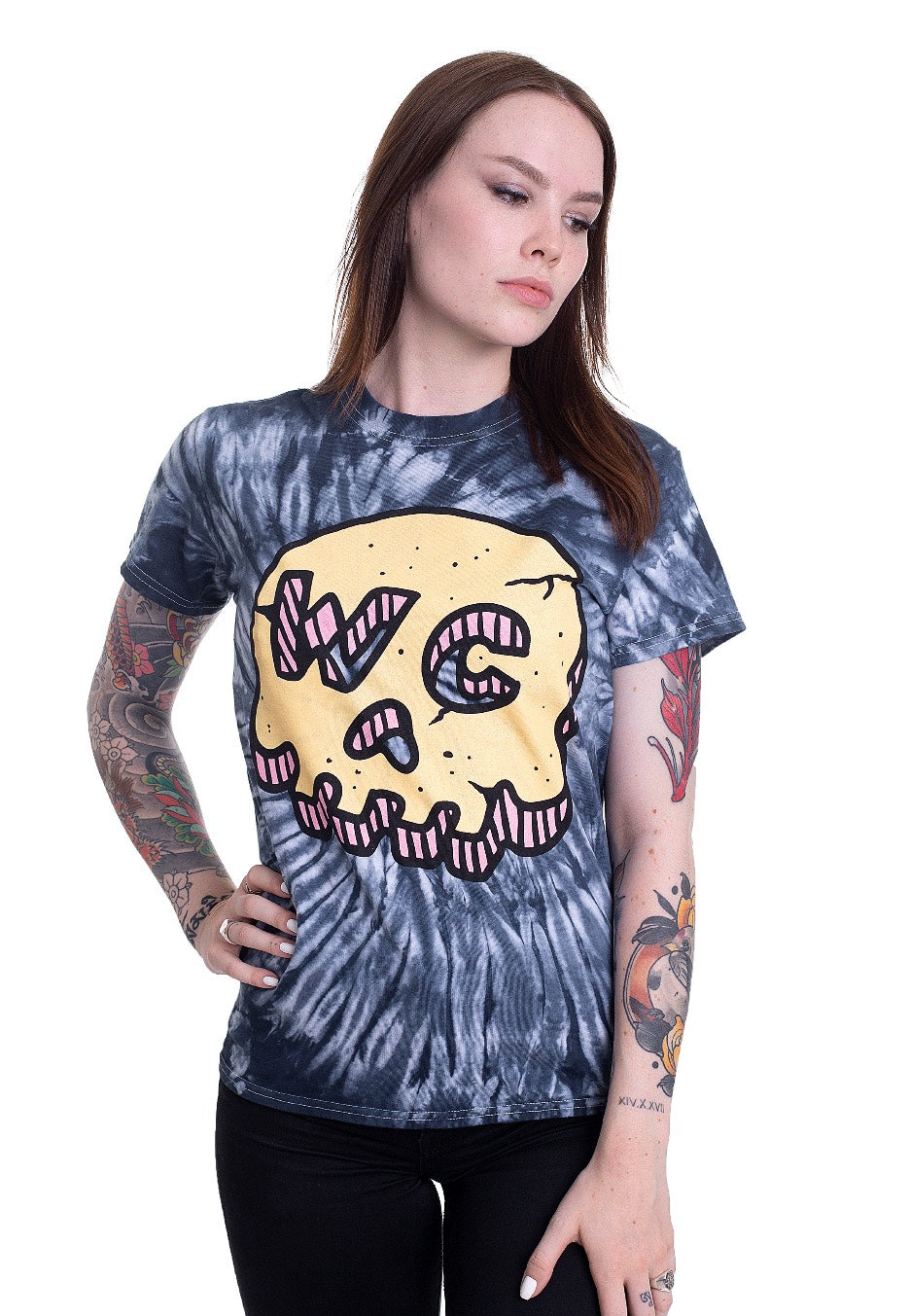 With Confidence - Skull Blue Tie Dye - T-Shirt | Women-Image