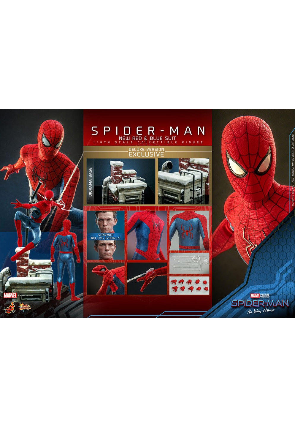 Spider-Man - No Way Home (New Red and Blue Suit) (Deluxe Version) Movie Masterpiece 1:6 - Action Figure | Neutral-Image