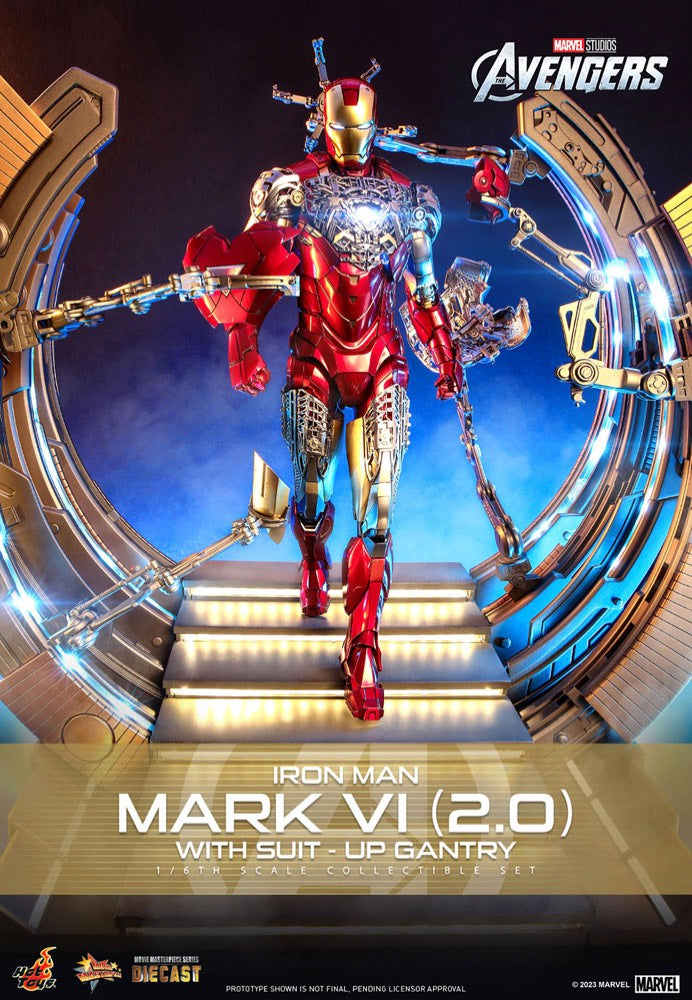 The Avengers - Iron Man Mark VI (2.0) with Suit Up Gantry Movie Masterpiece Diecast 1:6 - Action Figure | Neutral-Image