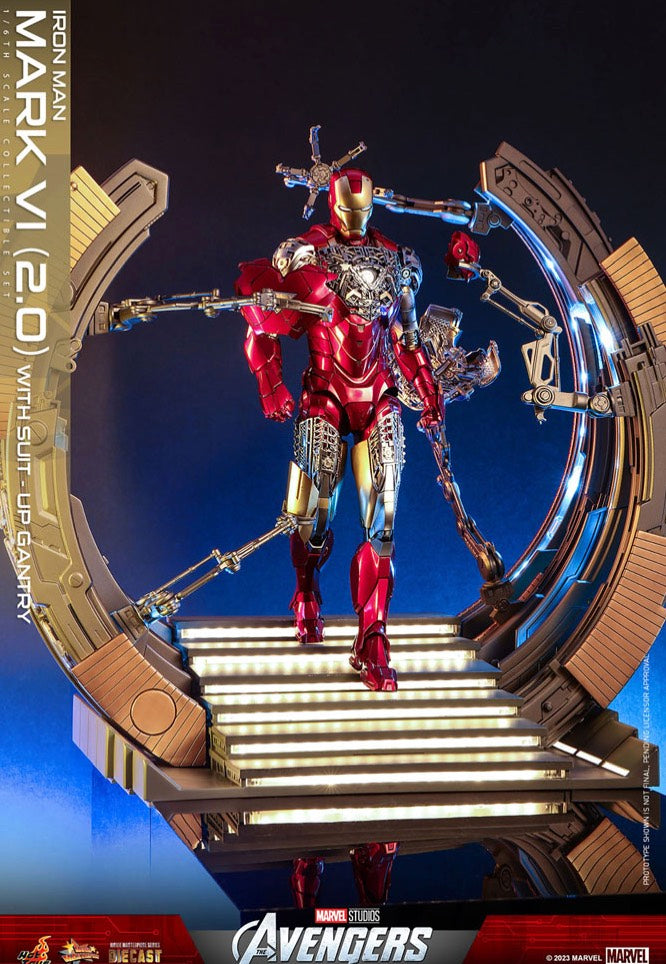 The Avengers - Iron Man Mark VI (2.0) with Suit Up Gantry Movie Masterpiece Diecast 1:6 - Action Figure | Neutral-Image